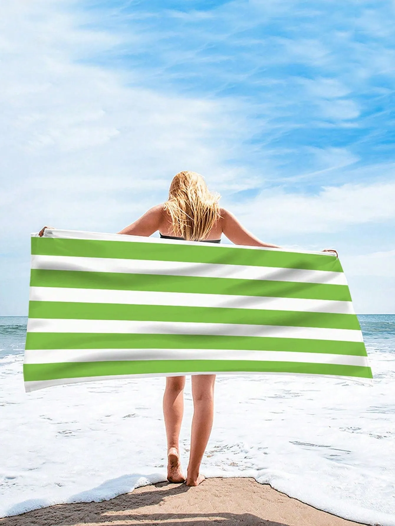 1pc Thickened Microfiber Beach Towel Swimming Bath Towel Large Sand-Proof Towel