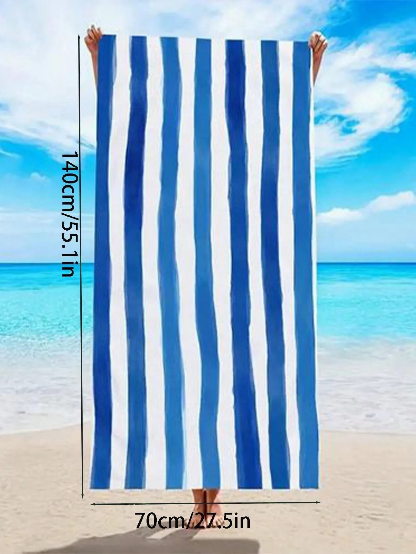 1pc Thickened Microfiber Beach Towel Swimming Bath Towel Large Sand-Proof Towel