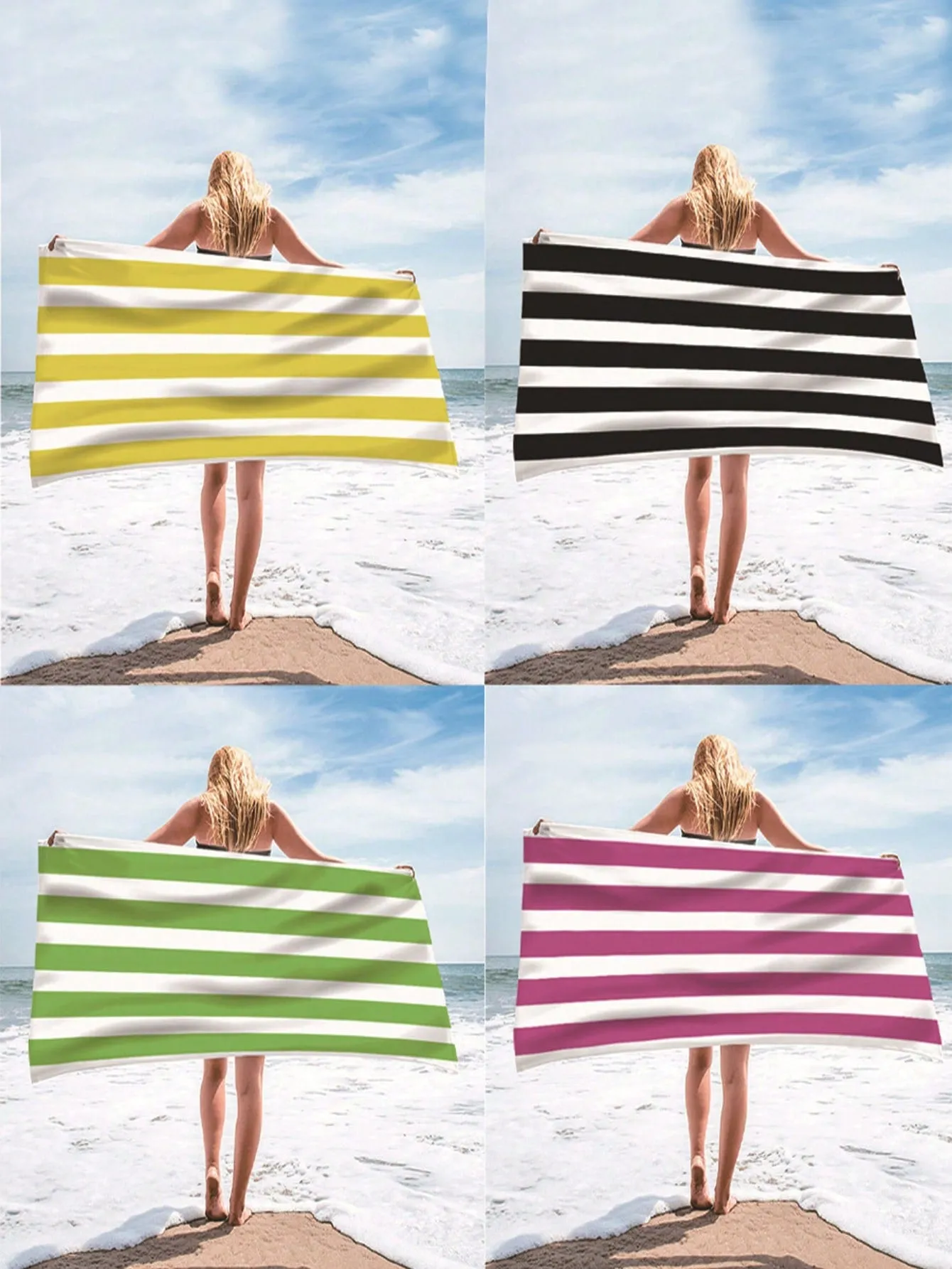 1pc Thickened Microfiber Beach Towel Swimming Bath Towel Large Sand-Proof Towel