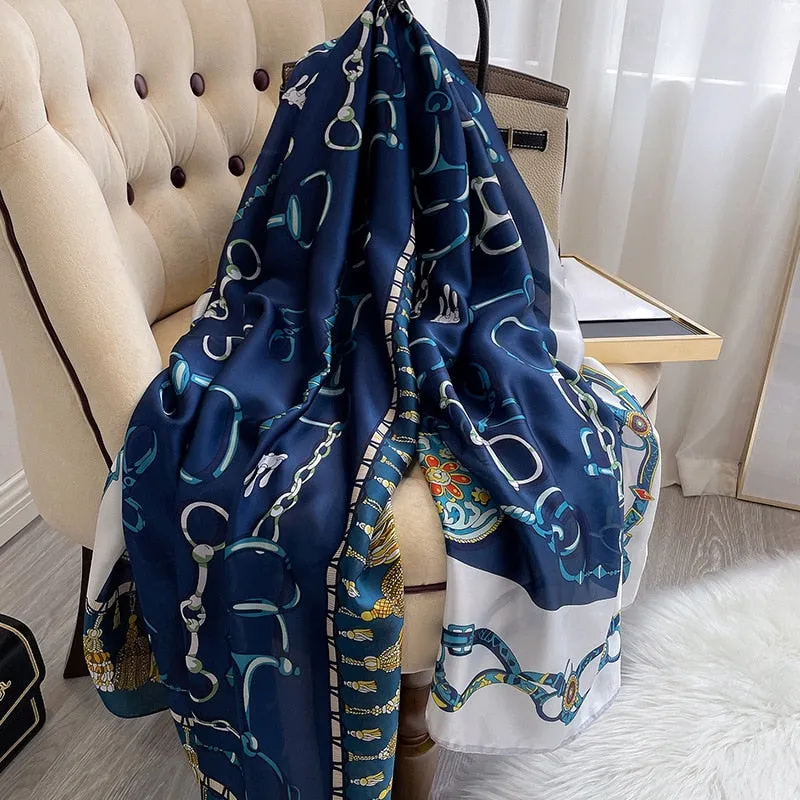 2022 Brand Designer Silk Scarf Female Foulard Bandana Long Shawls Wraps Winter Neck Scarves Pashmina Lady Hijab Luxury New