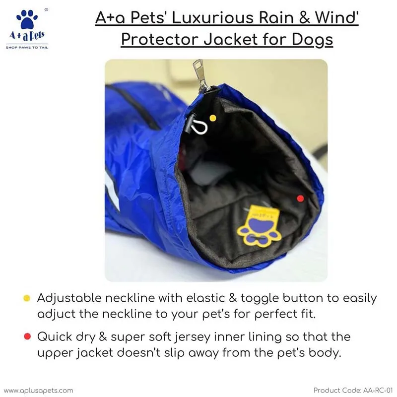 A a Pets' Luxurious Rain & Wind' Protector Jacket for Dogs