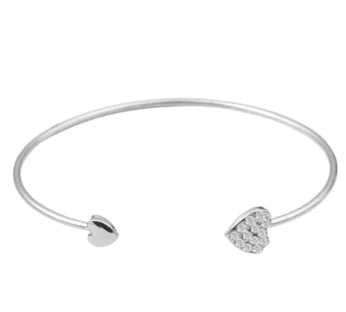 Adjustable Crystal Double Heart Bow Luxury Bracelet