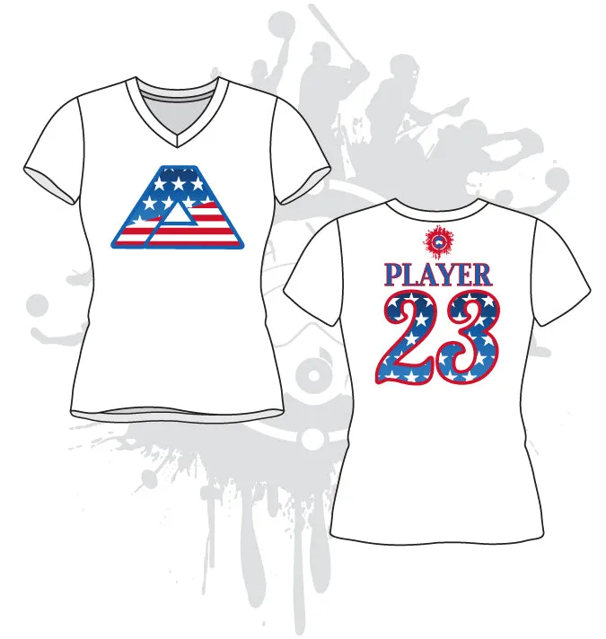 All About America Women's White Sub-Dye Jersey