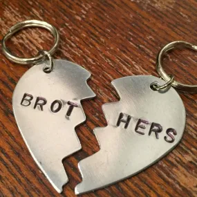 Aluminum Brothers Heart Tag Set (Large)