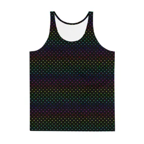 Black Rainbow Men's Tank Top, Polka Dots Gay Friendly Unisex Tank Top- Made in USA/EU