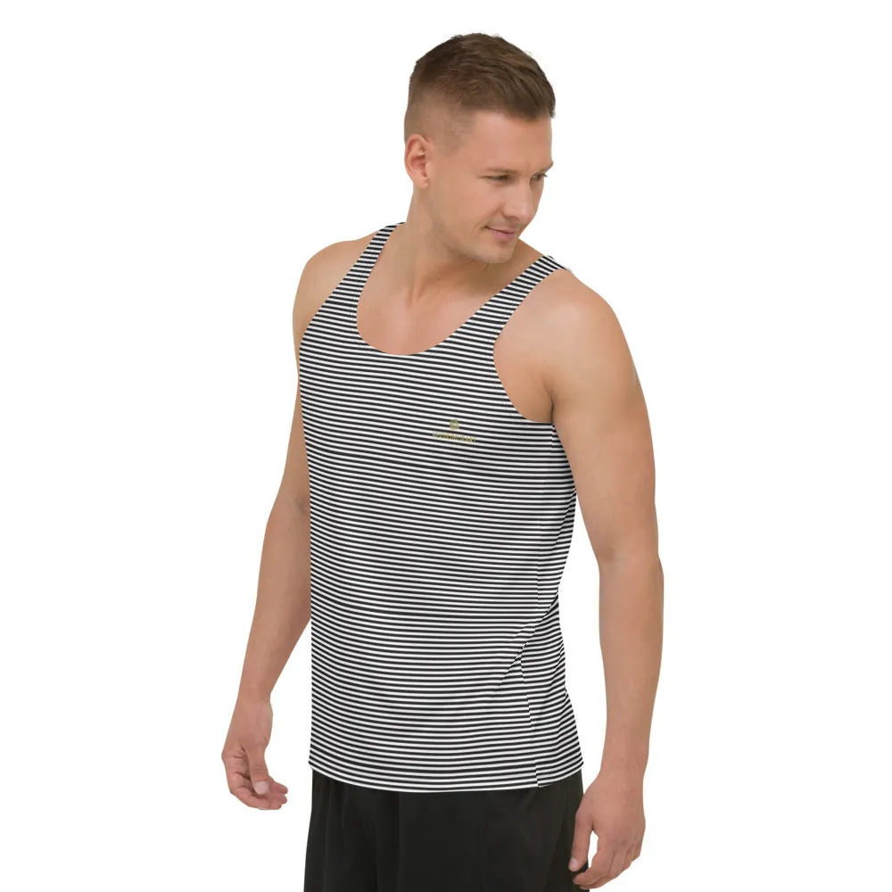 Black Striped Unisex Tank Top, Premium Quality Men's Unisex Tank Top-Made in USA/EU/MX (US Size: XS-2XL)