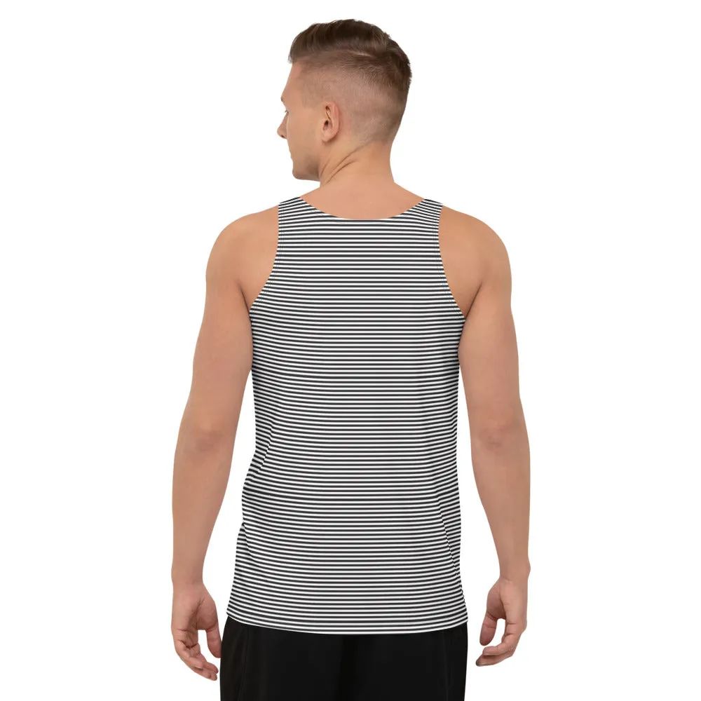 Black Striped Unisex Tank Top, Premium Quality Men's Unisex Tank Top-Made in USA/EU/MX (US Size: XS-2XL)