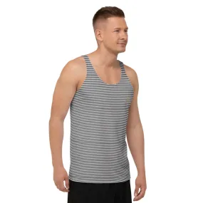 Black Striped Unisex Tank Top, Premium Quality Men's Unisex Tank Top-Made in USA/EU/MX (US Size: XS-2XL)