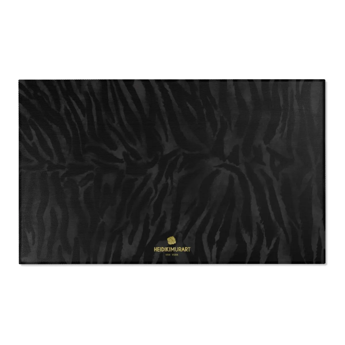 Black Tiger Stripe Carpet, Animal Print 24x36, 36x60, 48x72 in. Area Rugs - Printed in USA