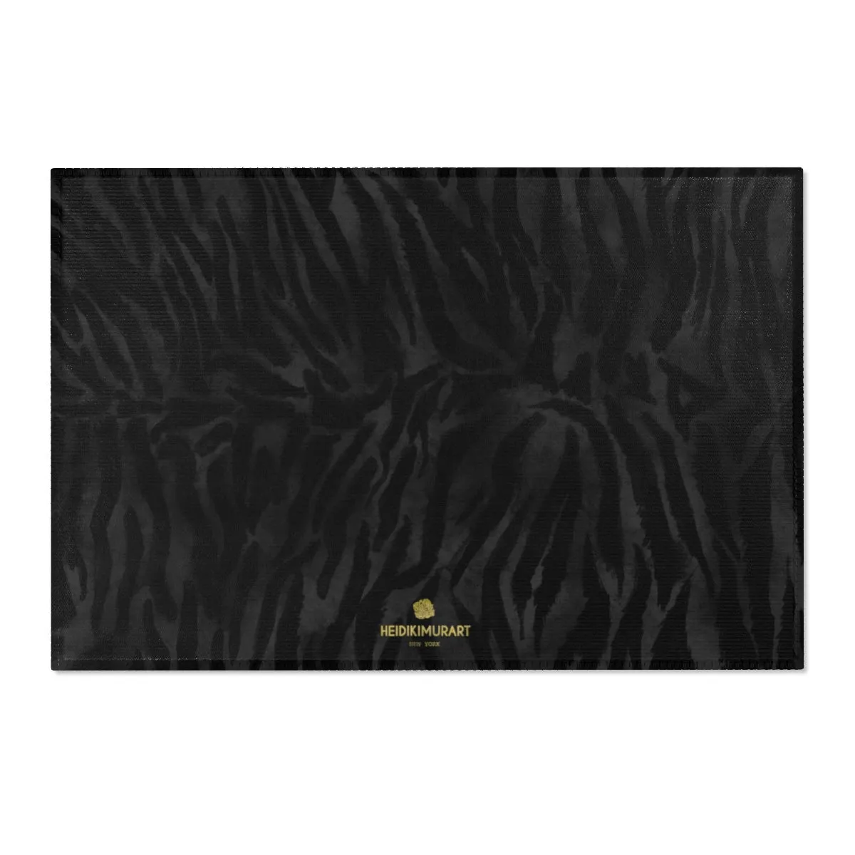 Black Tiger Stripe Carpet, Animal Print 24x36, 36x60, 48x72 in. Area Rugs - Printed in USA