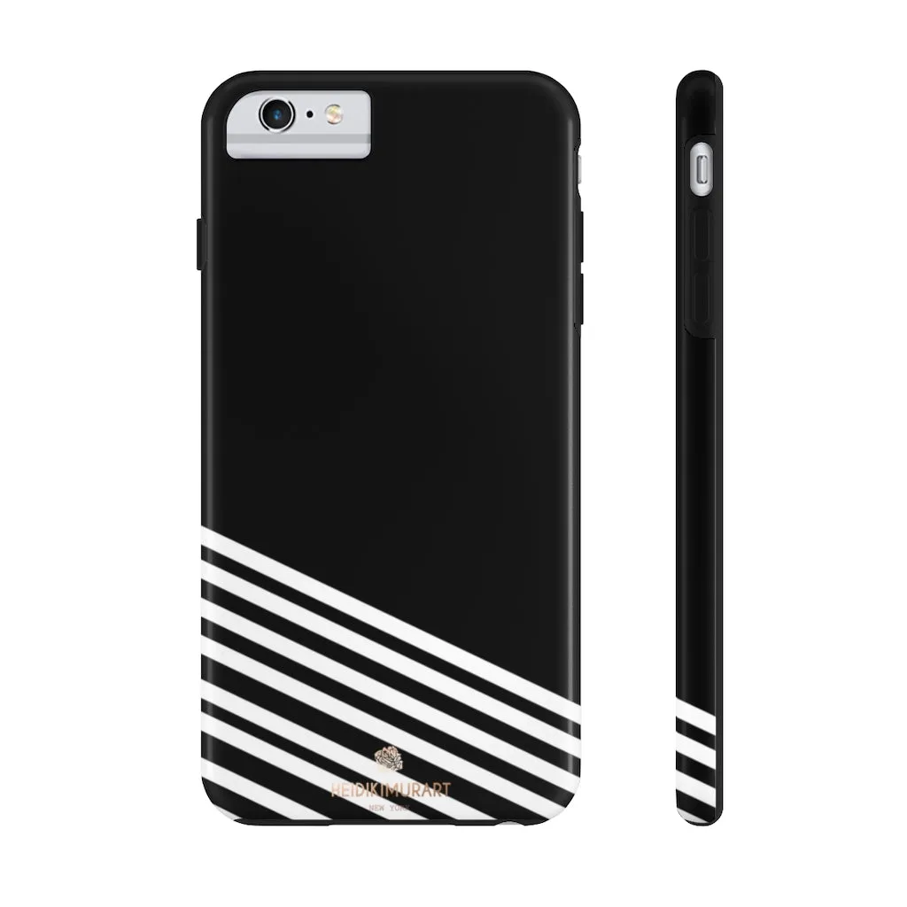 Black White Striped iPhone Case, Modern Case Mate Tough Samsung Galaxy Phone Cases