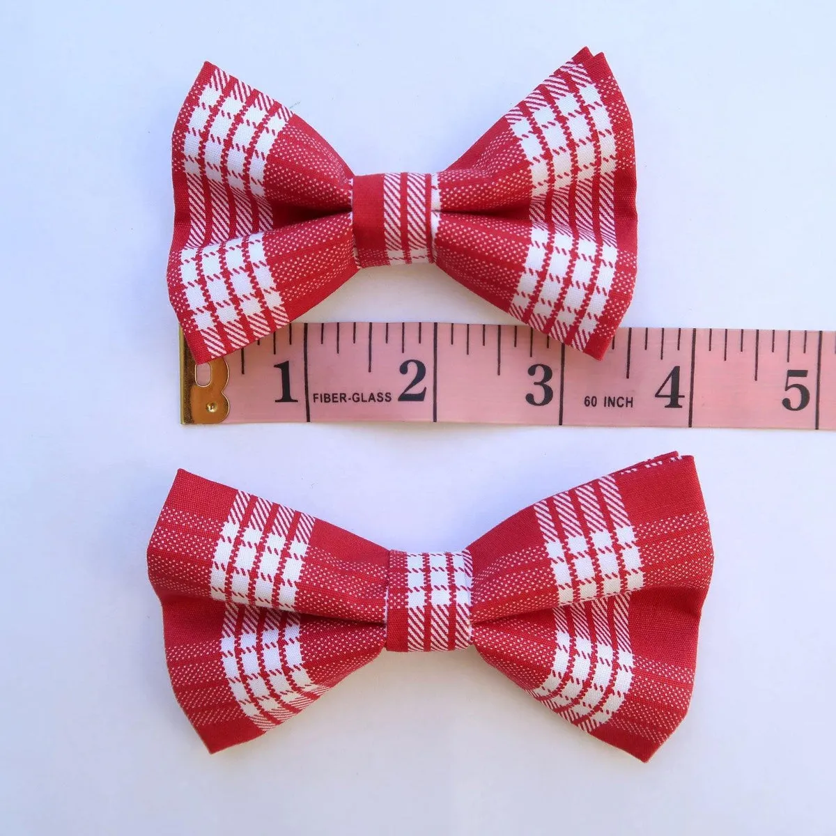 Blue Palaka Plaid Print Dog's Bow Tie