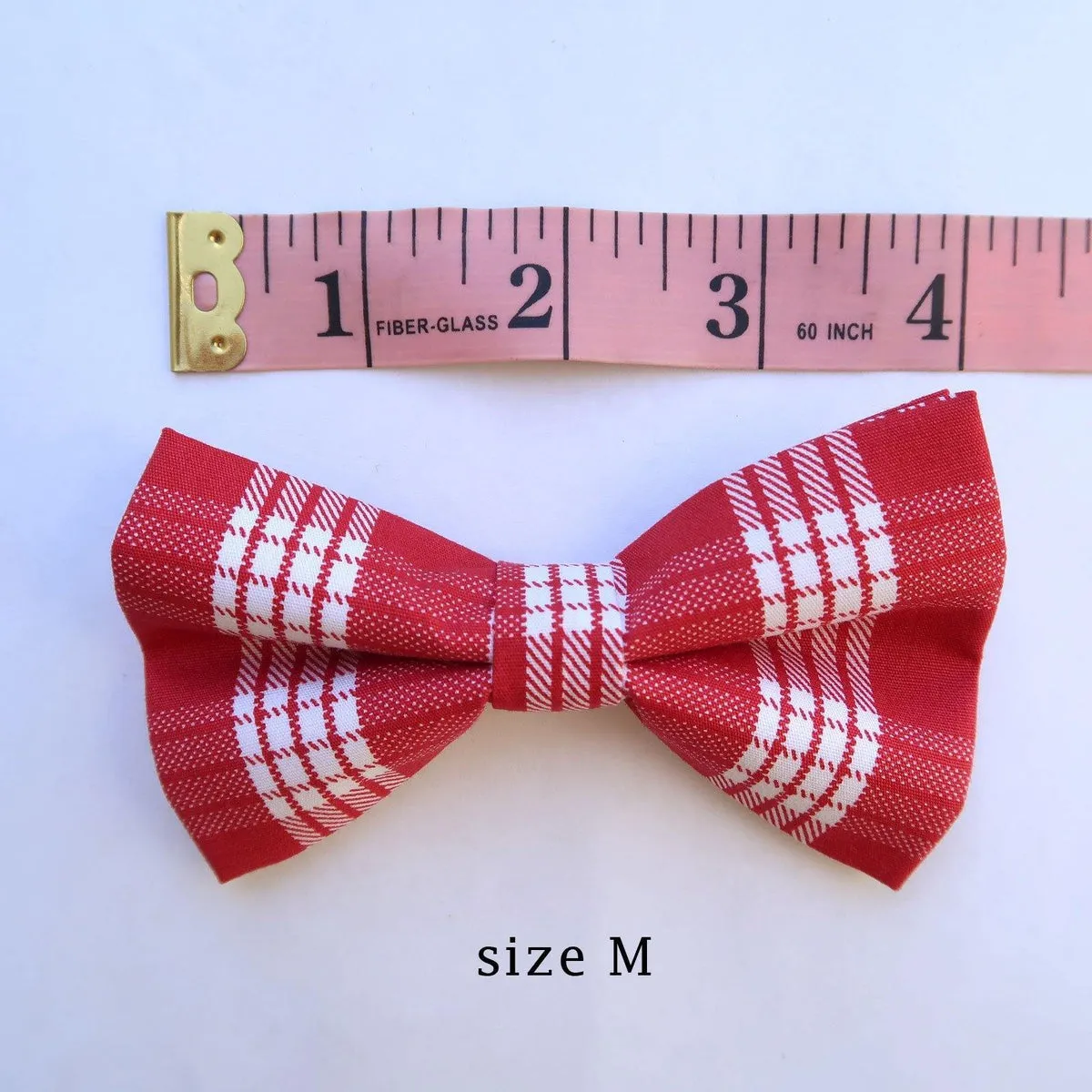 Blue Palaka Plaid Print Dog's Bow Tie