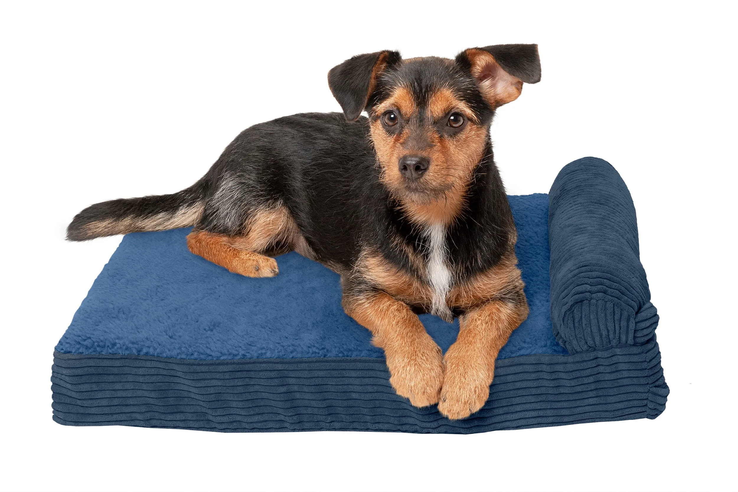 Chaise Lounge Dog Bed - Faux Fleece & Corduroy