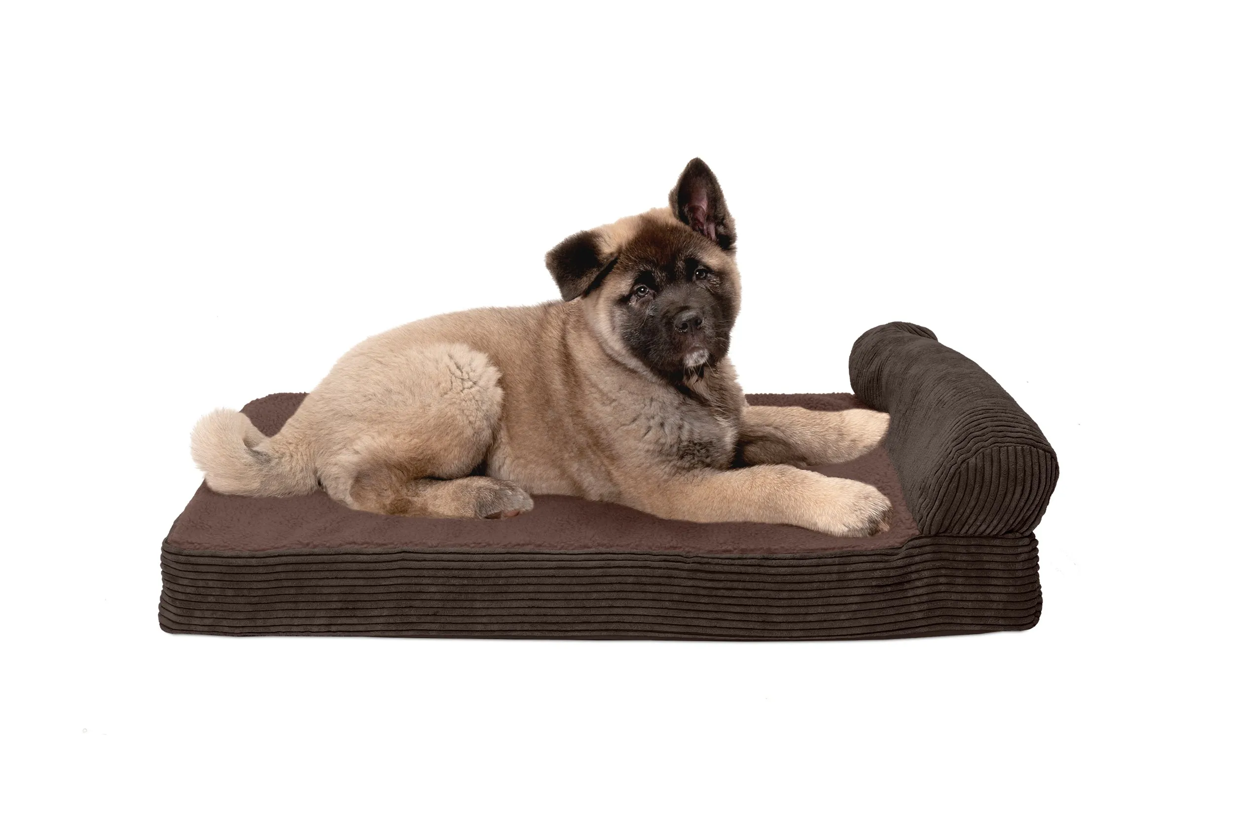 Chaise Lounge Dog Bed - Faux Fleece & Corduroy