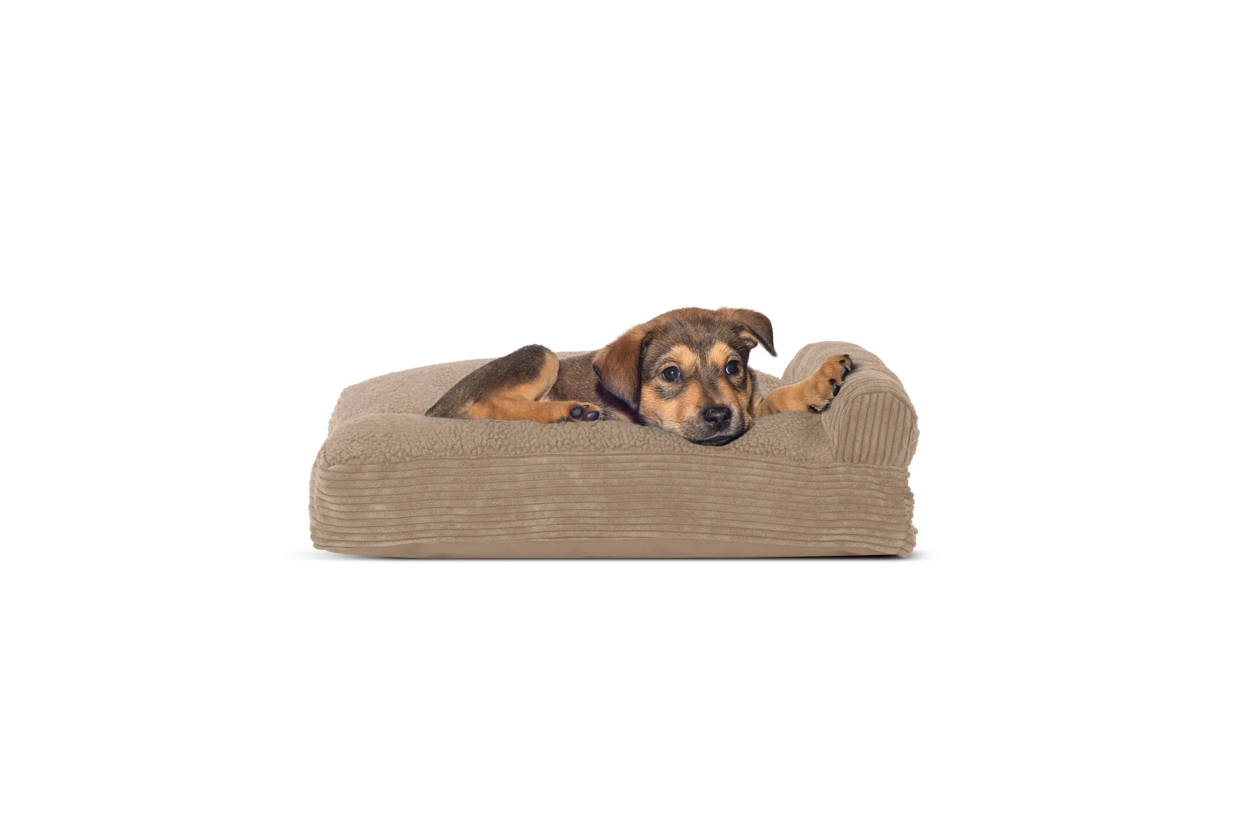 Chaise Lounge Dog Bed - Faux Fleece & Corduroy