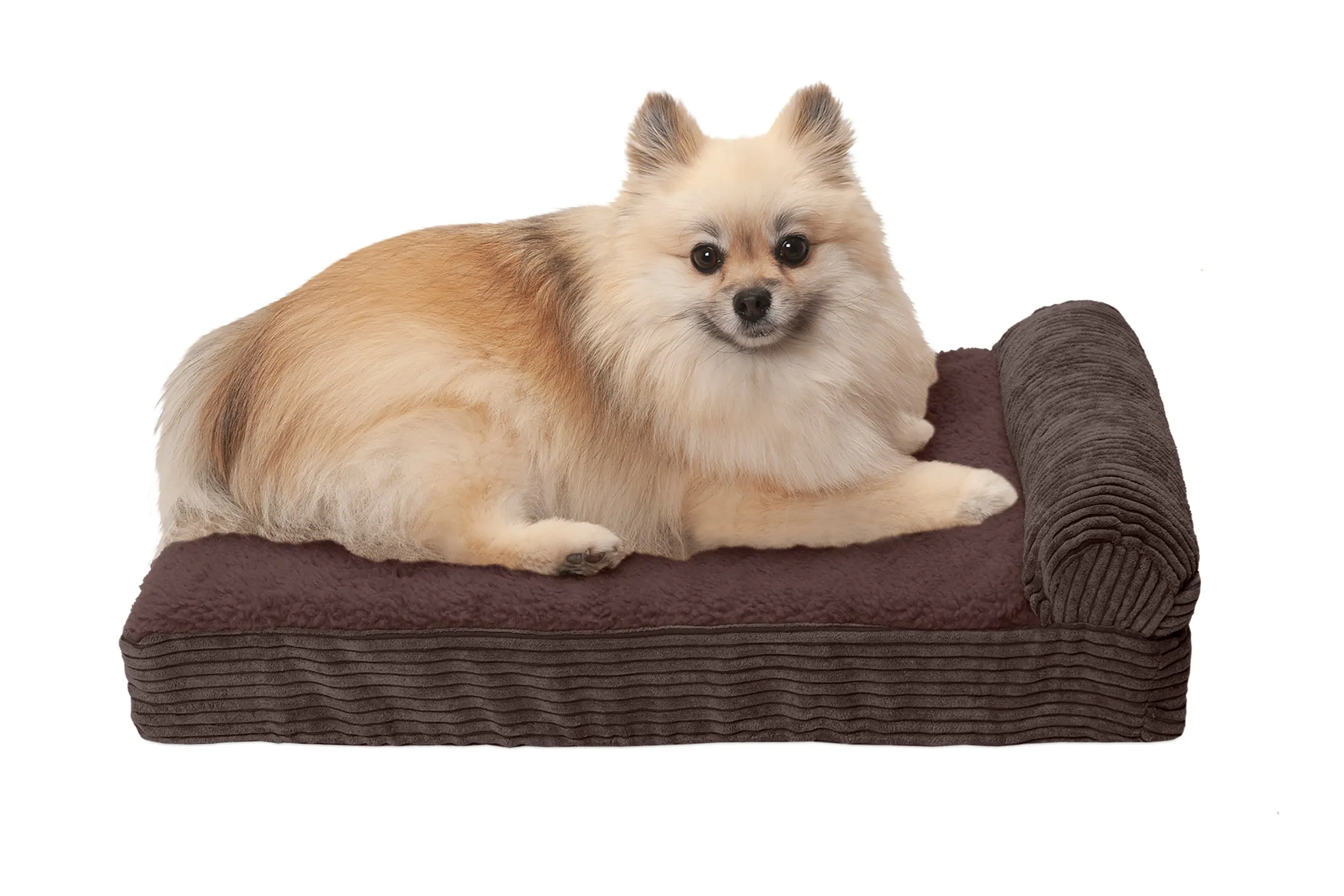 Chaise Lounge Dog Bed - Faux Fleece & Corduroy