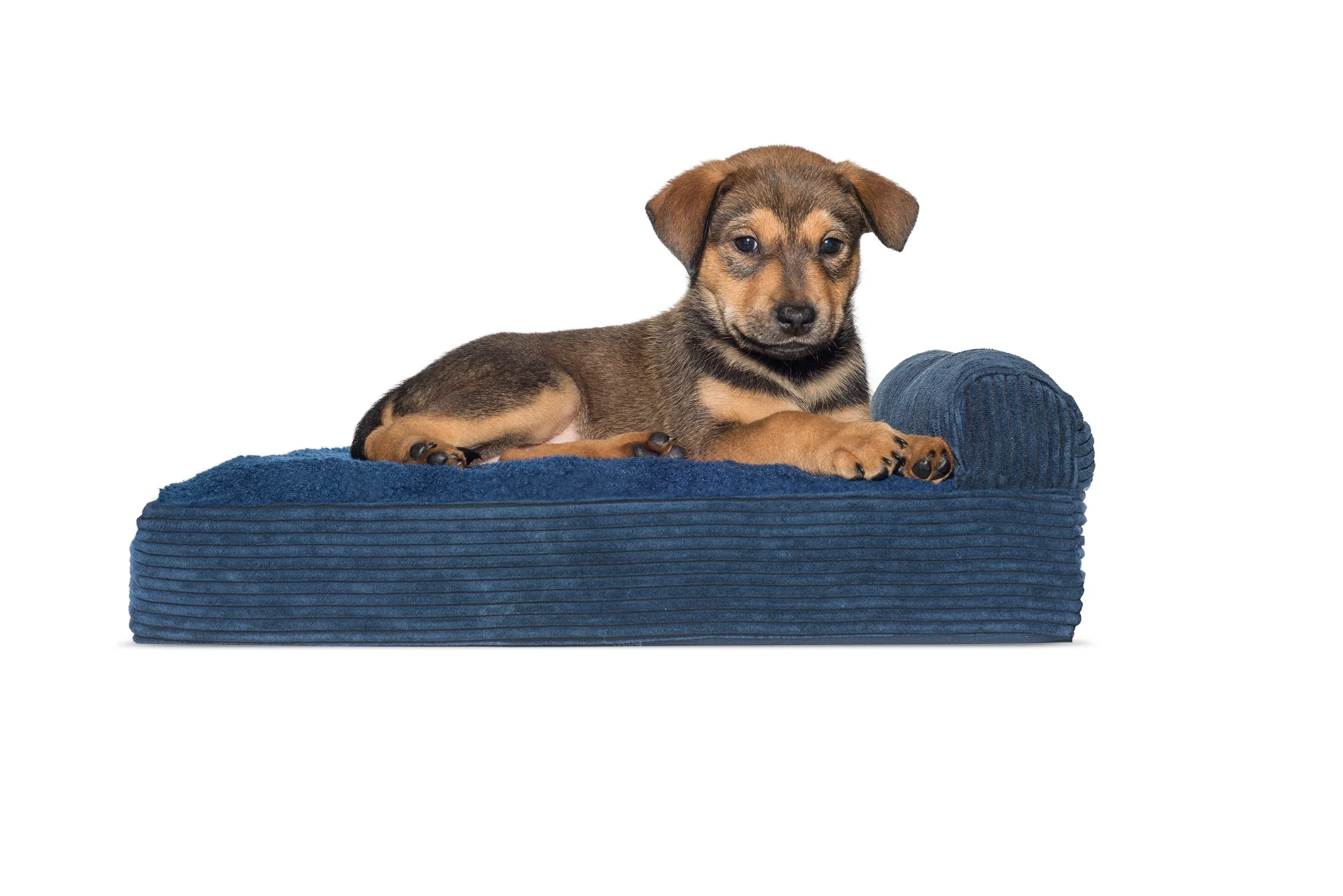 Chaise Lounge Dog Bed - Faux Fleece & Corduroy