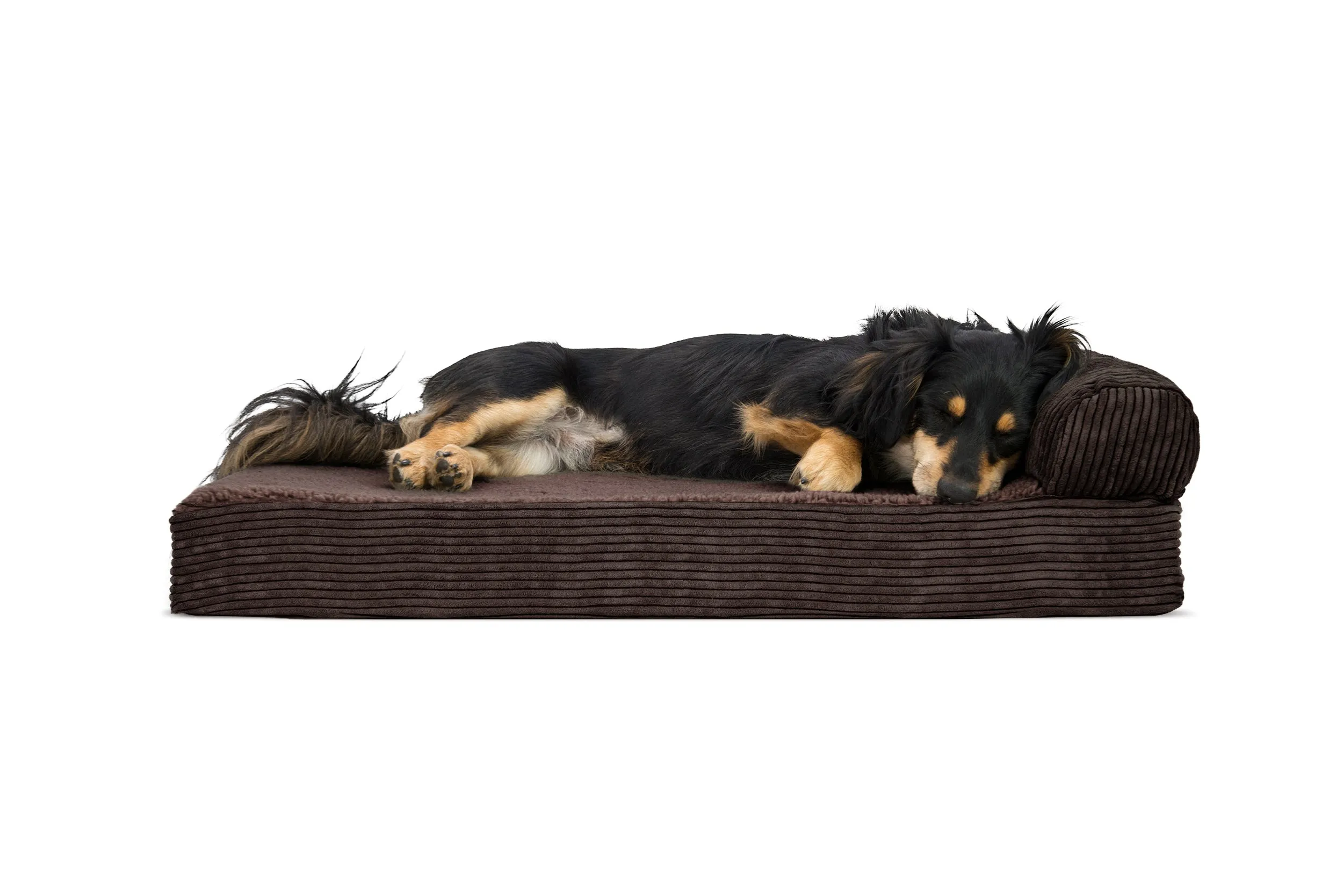 Chaise Lounge Dog Bed - Faux Fleece & Corduroy