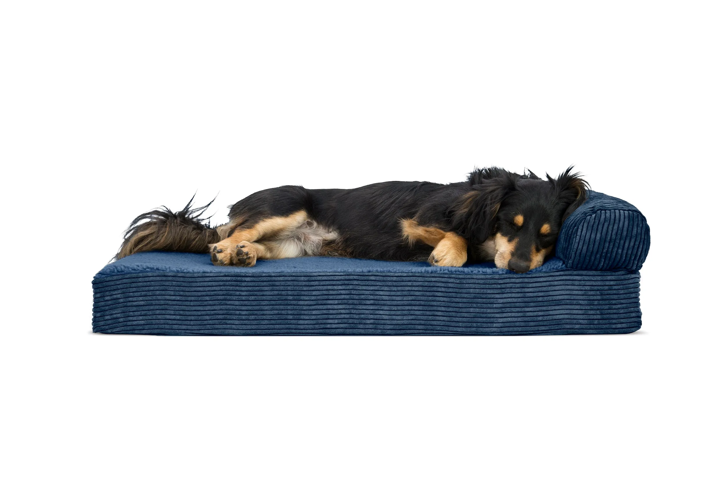 Chaise Lounge Dog Bed - Faux Fleece & Corduroy