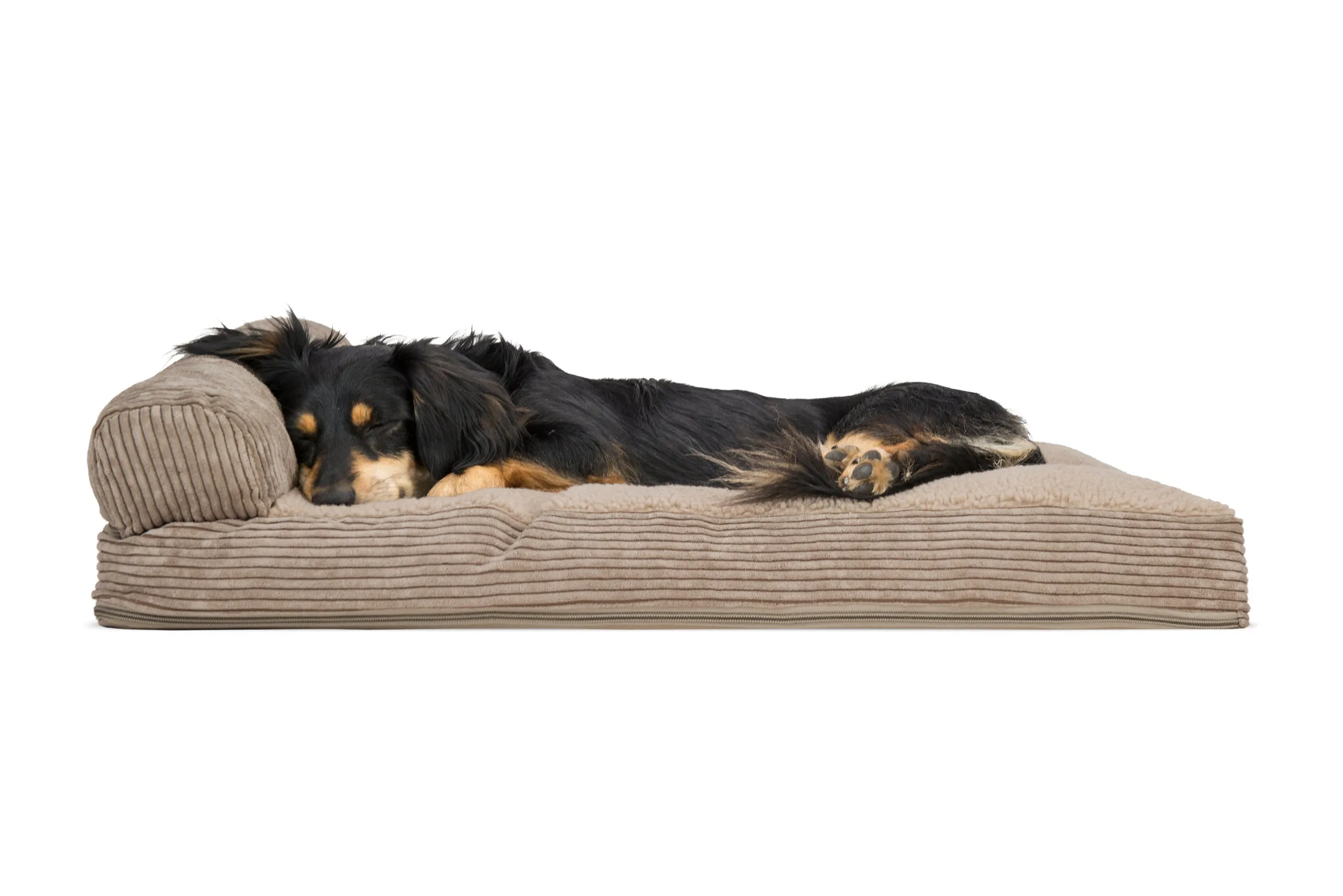 Chaise Lounge Dog Bed - Faux Fleece & Corduroy