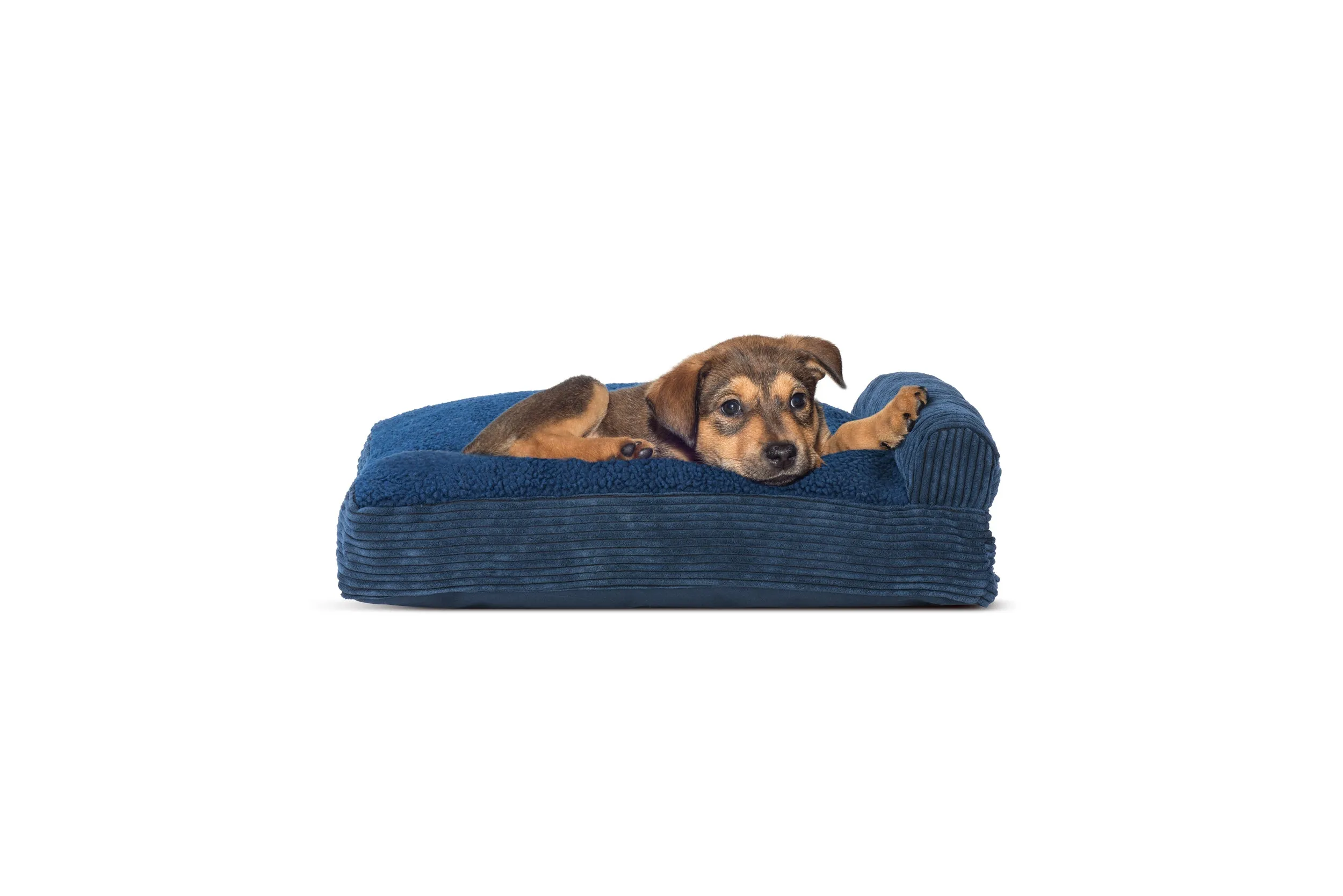 Chaise Lounge Dog Bed - Faux Fleece & Corduroy