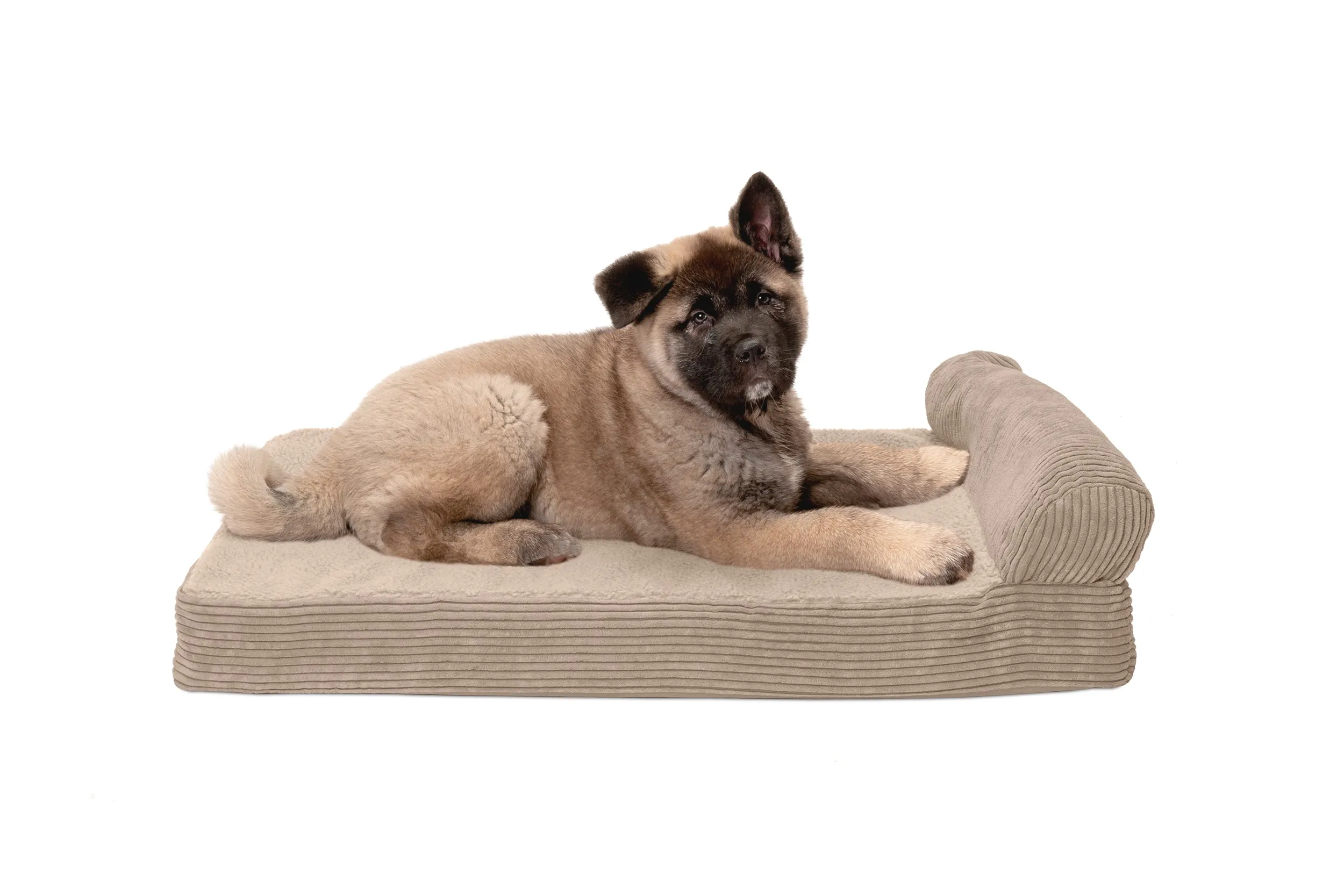 Chaise Lounge Dog Bed - Faux Fleece & Corduroy