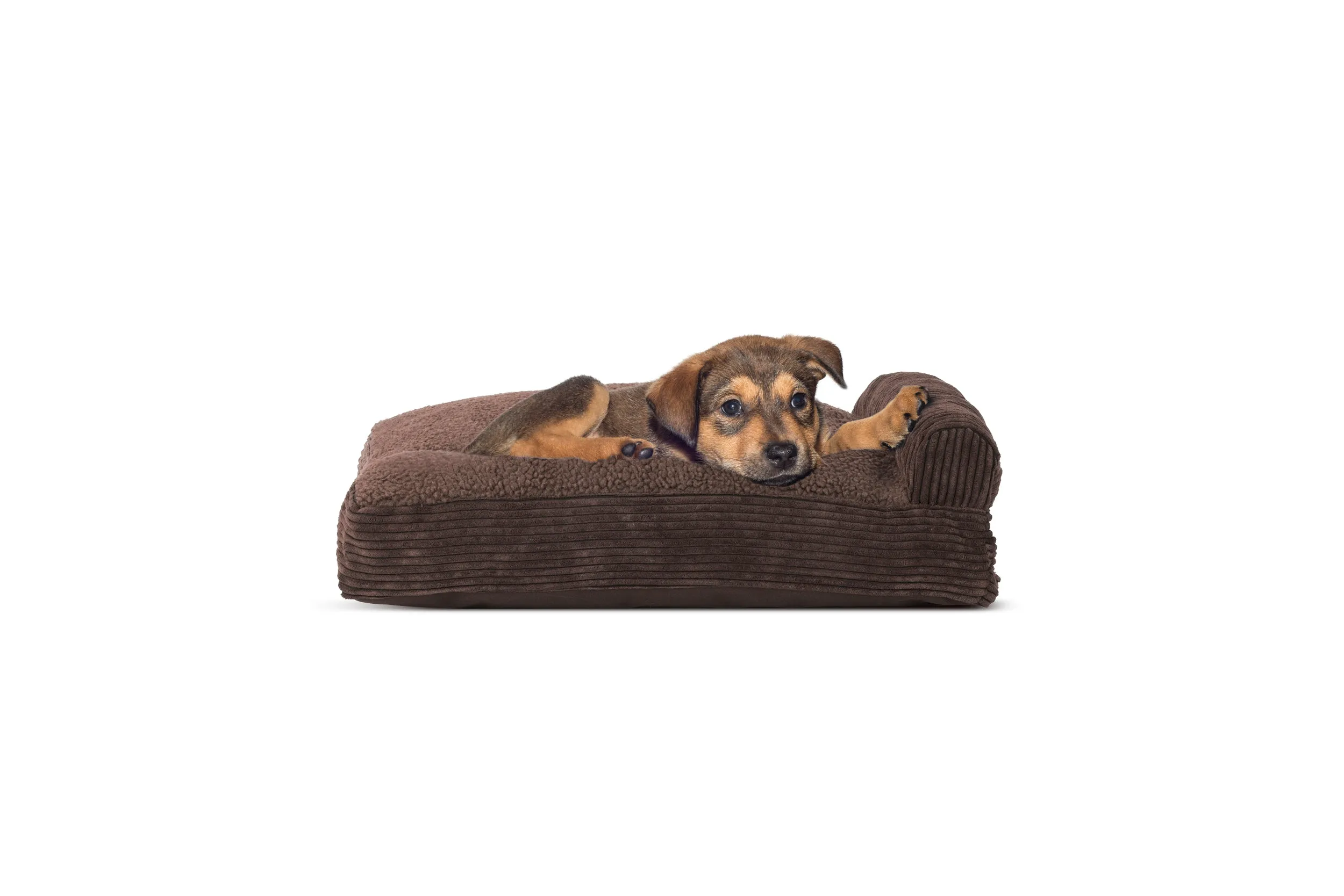 Chaise Lounge Dog Bed - Faux Fleece & Corduroy