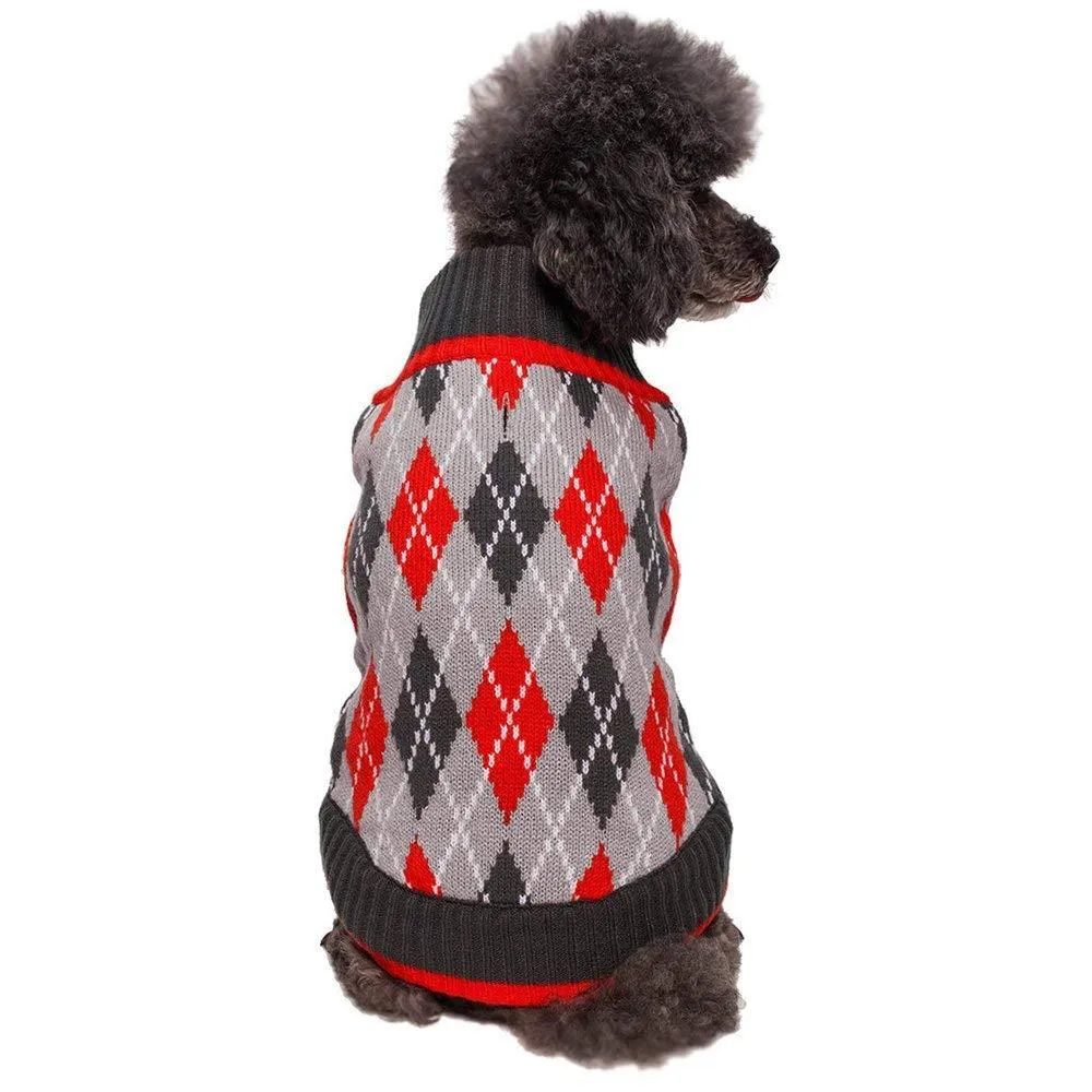 Chic Argyle All Over Dog Sweater