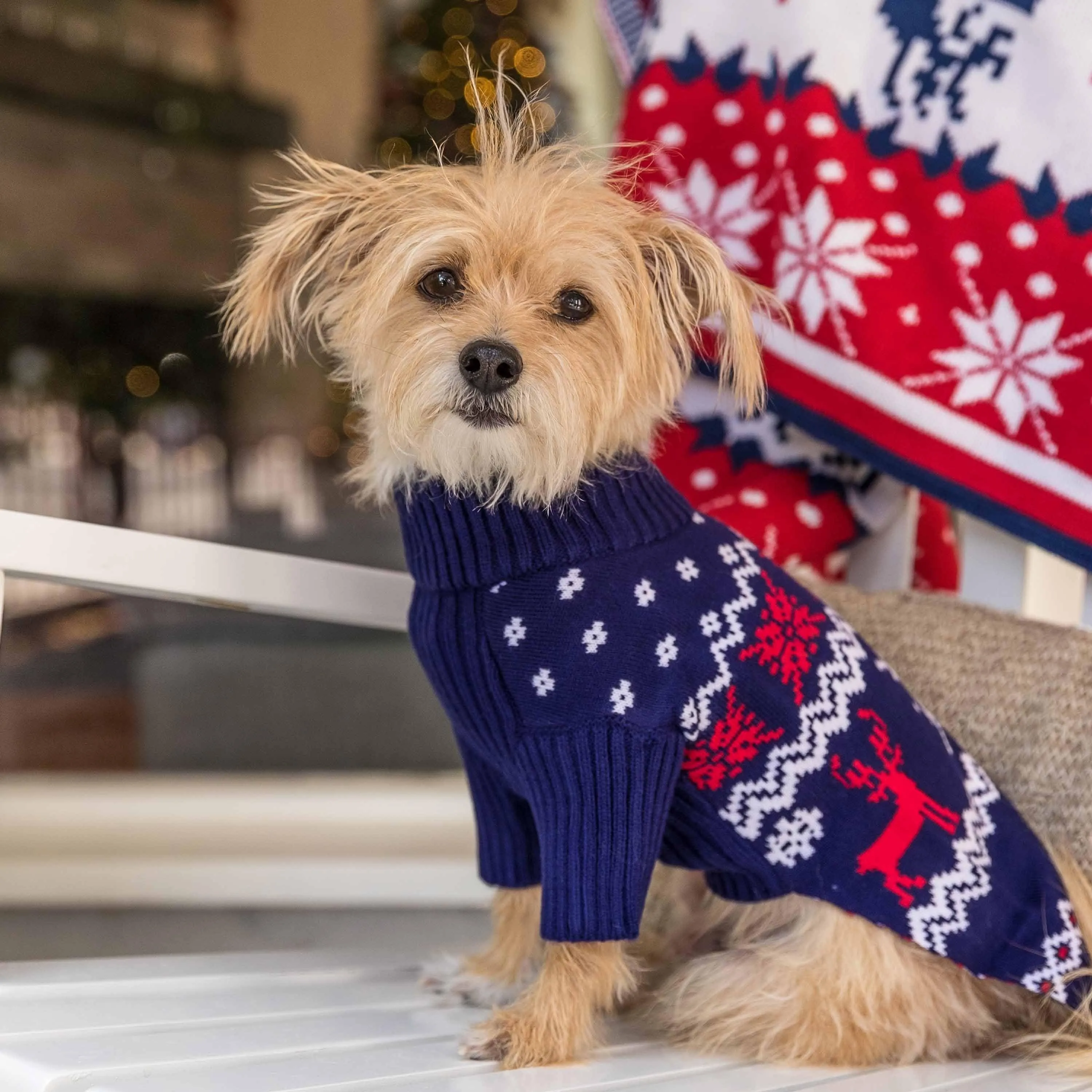 Christmas Snowflake Dog Sweater