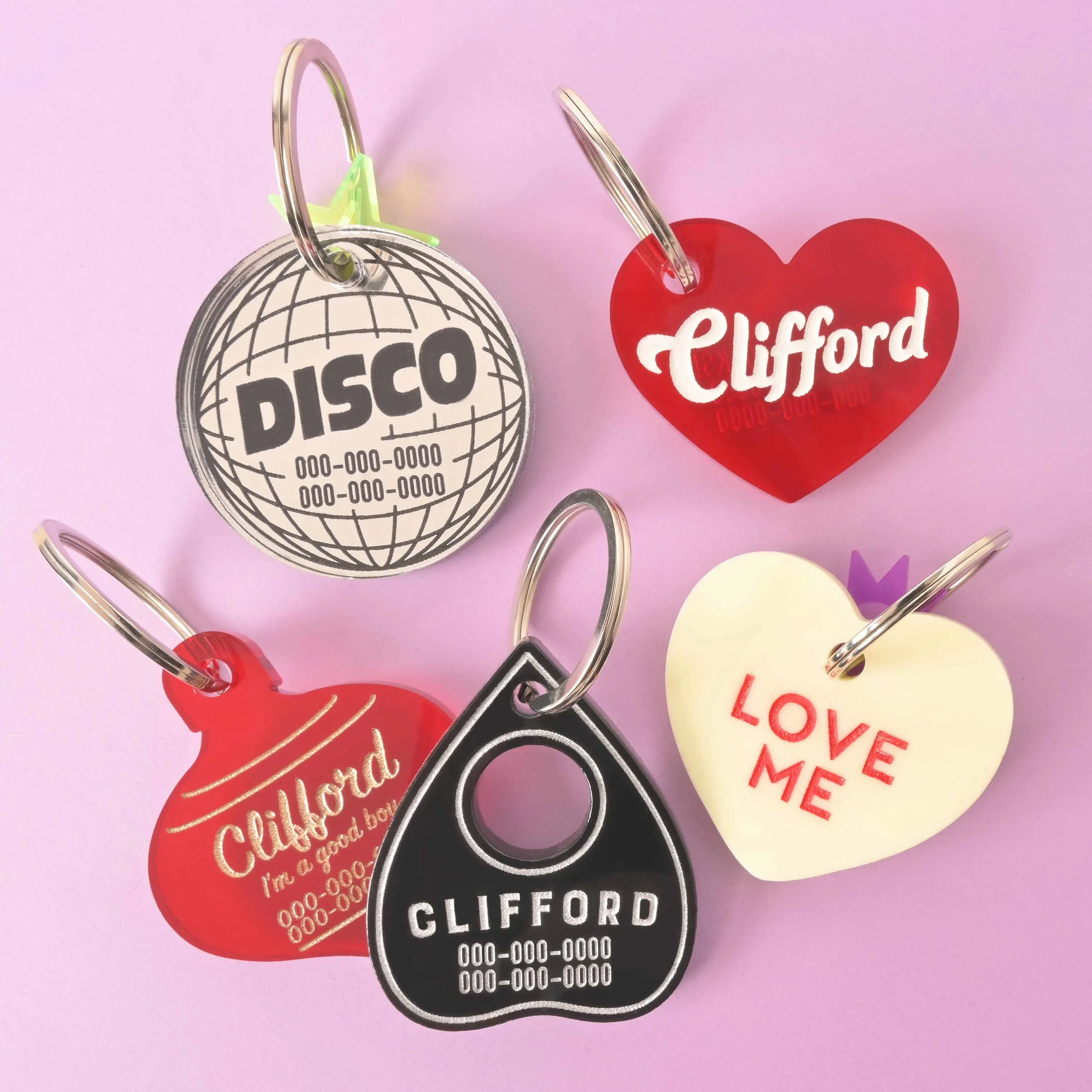 Clifford, Large Disco Personalized Pet Tag