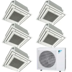 Daikin 5-Zone Ceiling Cassette Ductless Mini-Split 48000 BTU Heat Pump Air Conditioner 9k   9k   9k   9k   12k - 20.6 SEER2