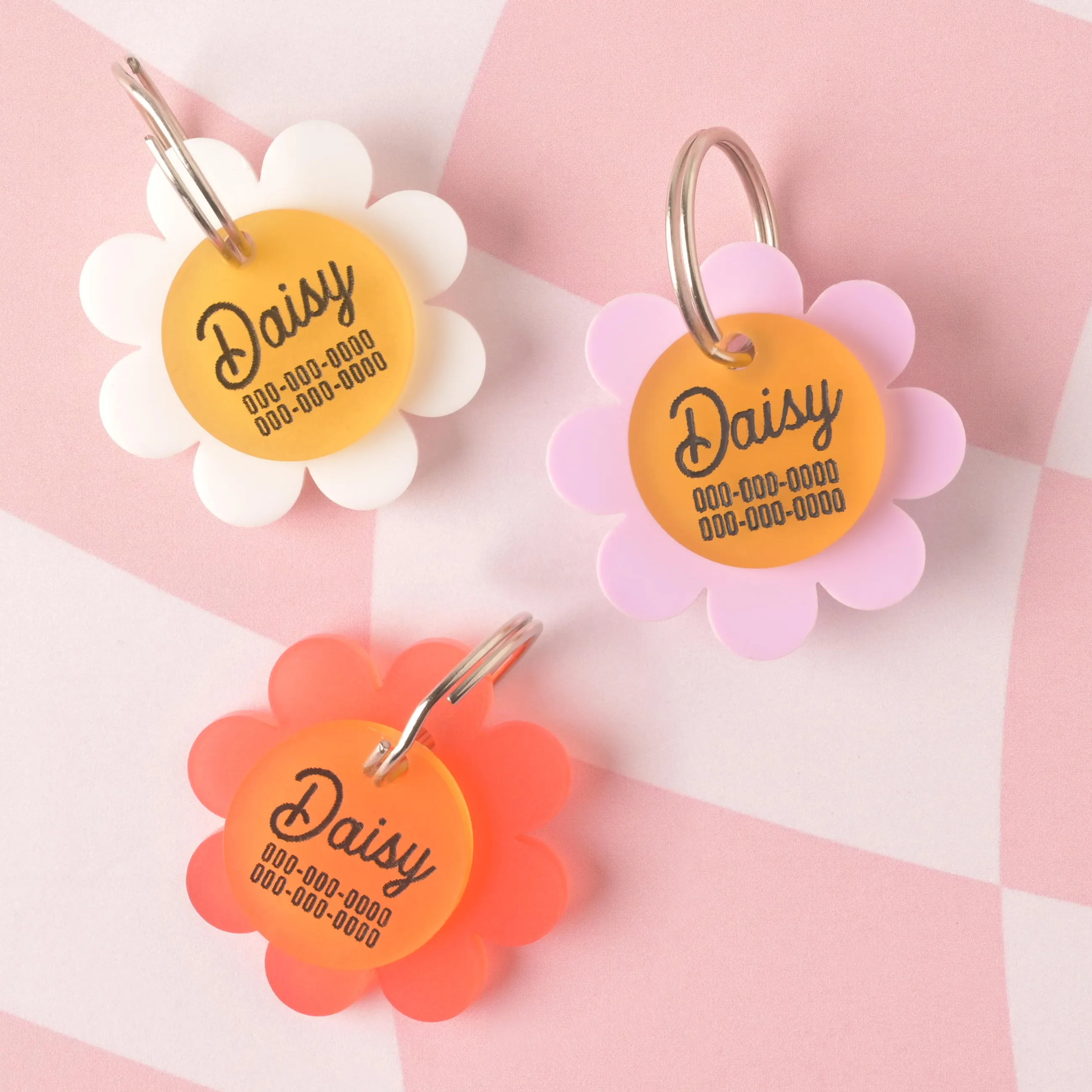 Daisy Flower Personalized Pet Tag