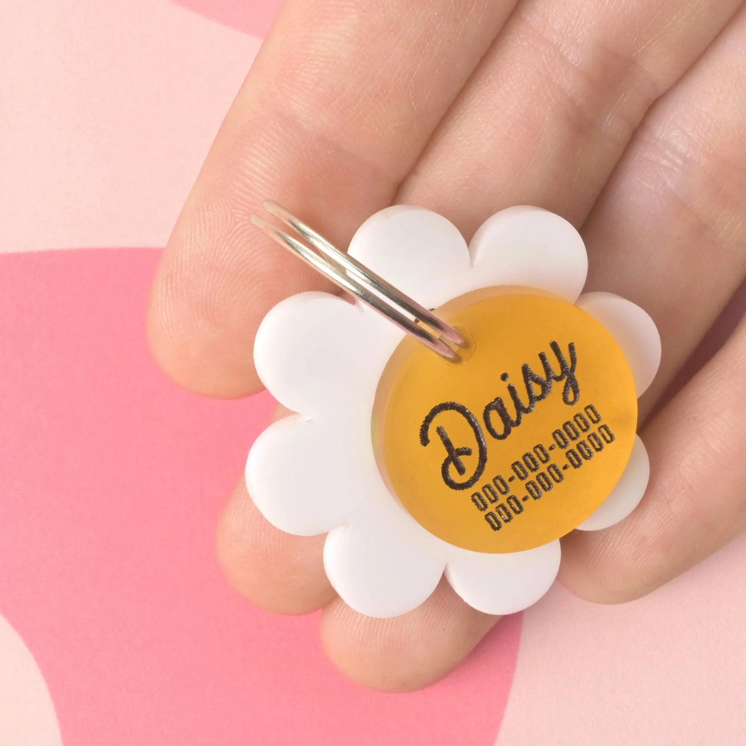 Daisy Flower Personalized Pet Tag