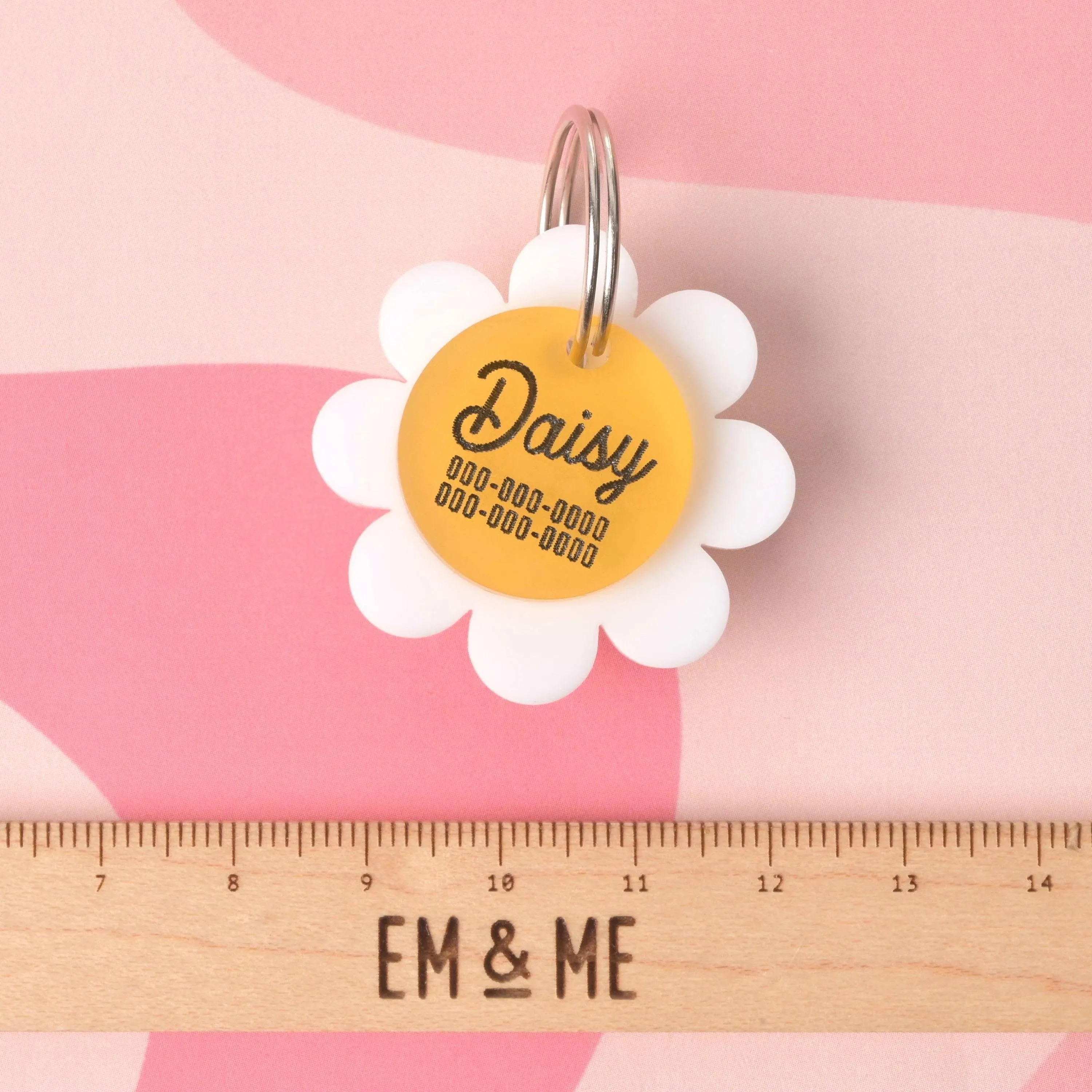 Daisy Flower Personalized Pet Tag