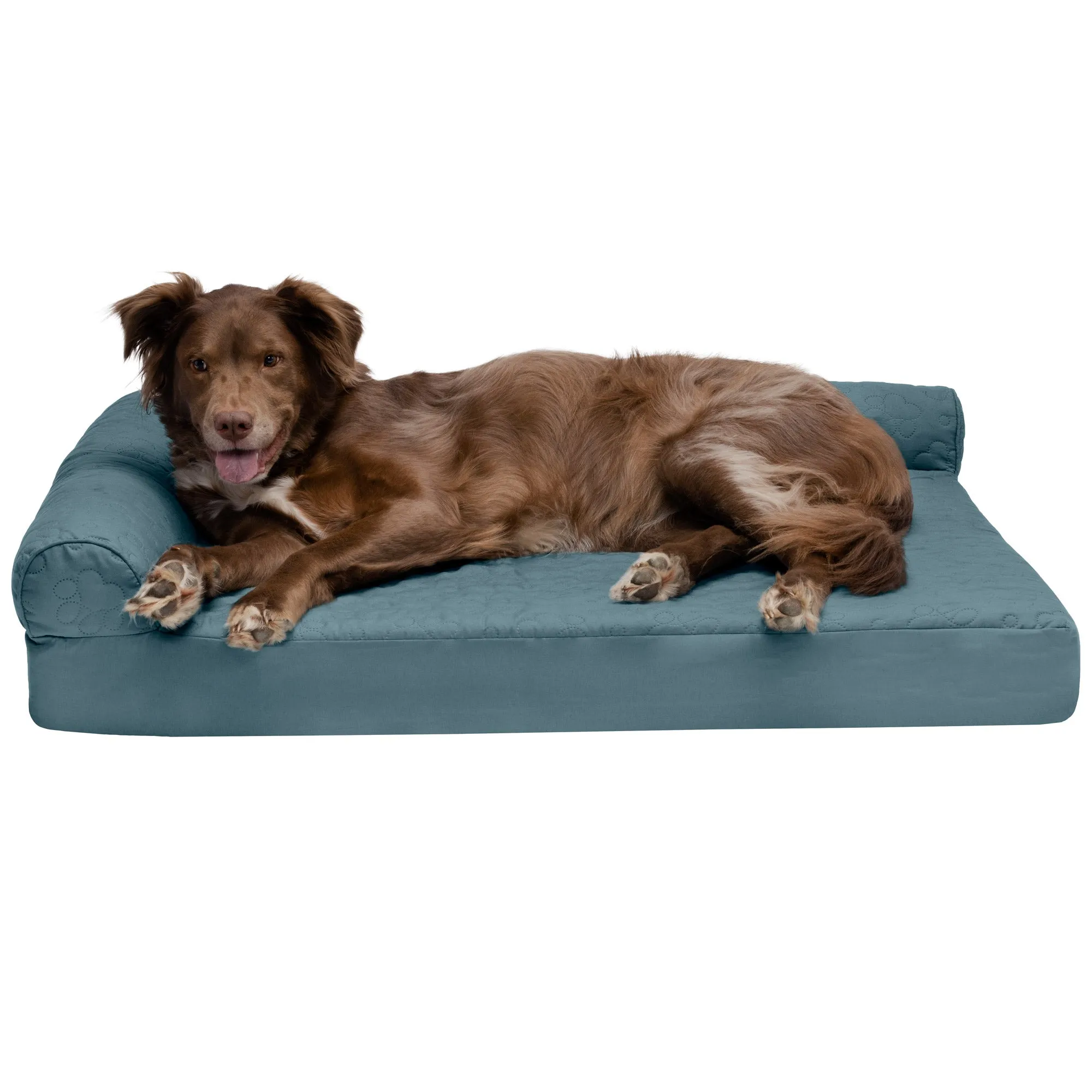 Deluxe Chaise Lounge Dog Bed - Pinsonic Paw Quilted Pet Bed