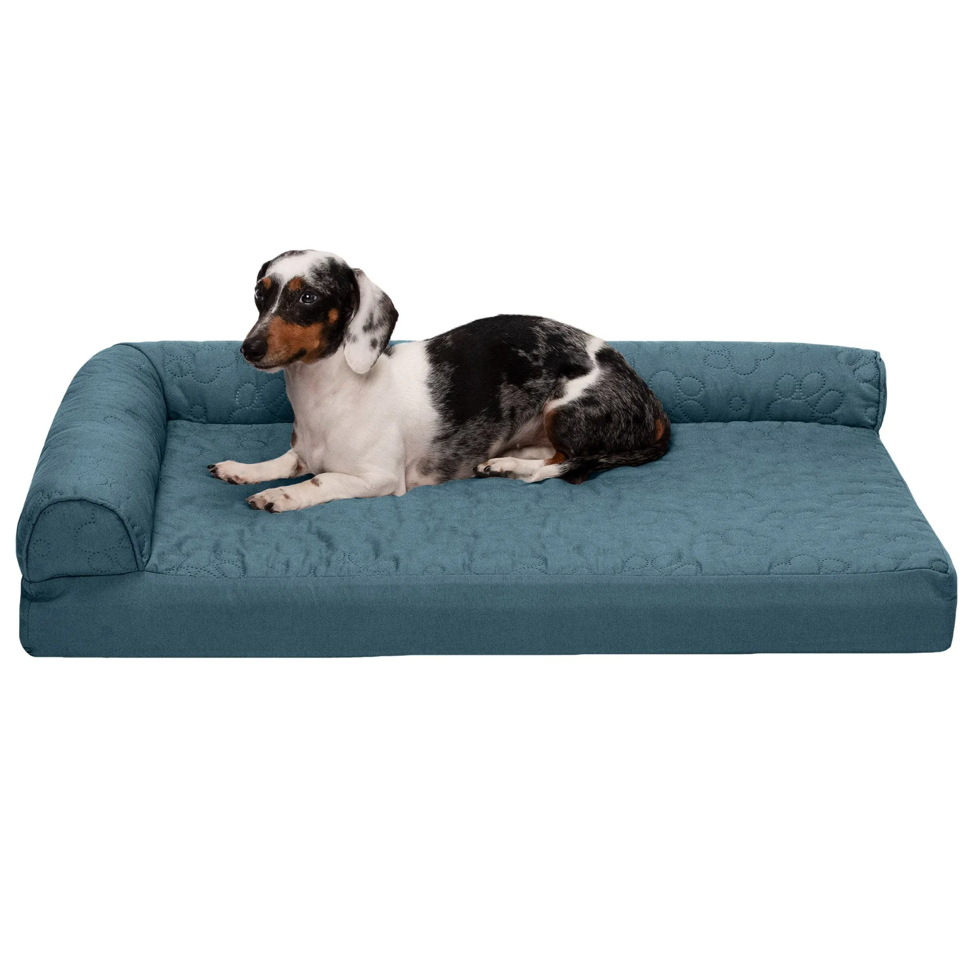 Deluxe Chaise Lounge Dog Bed - Pinsonic Paw Quilted Pet Bed