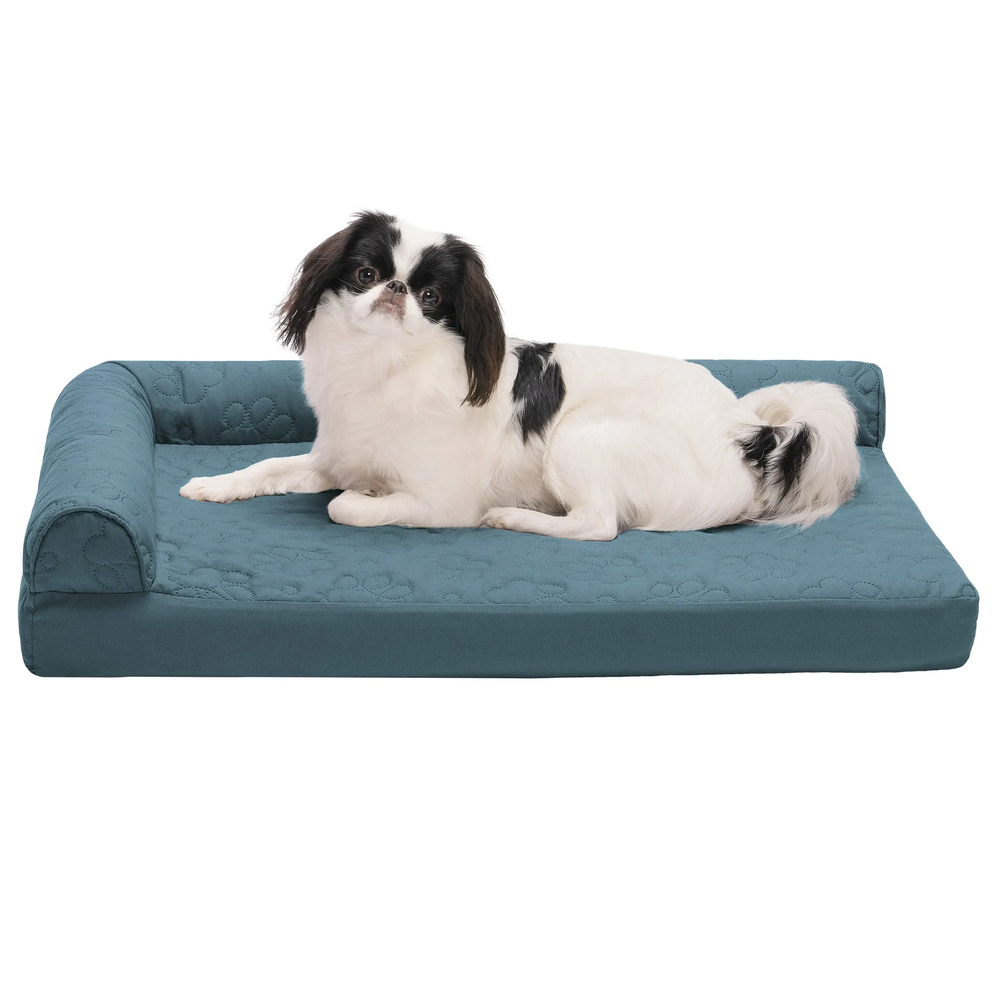 Deluxe Chaise Lounge Dog Bed - Pinsonic Paw Quilted Pet Bed