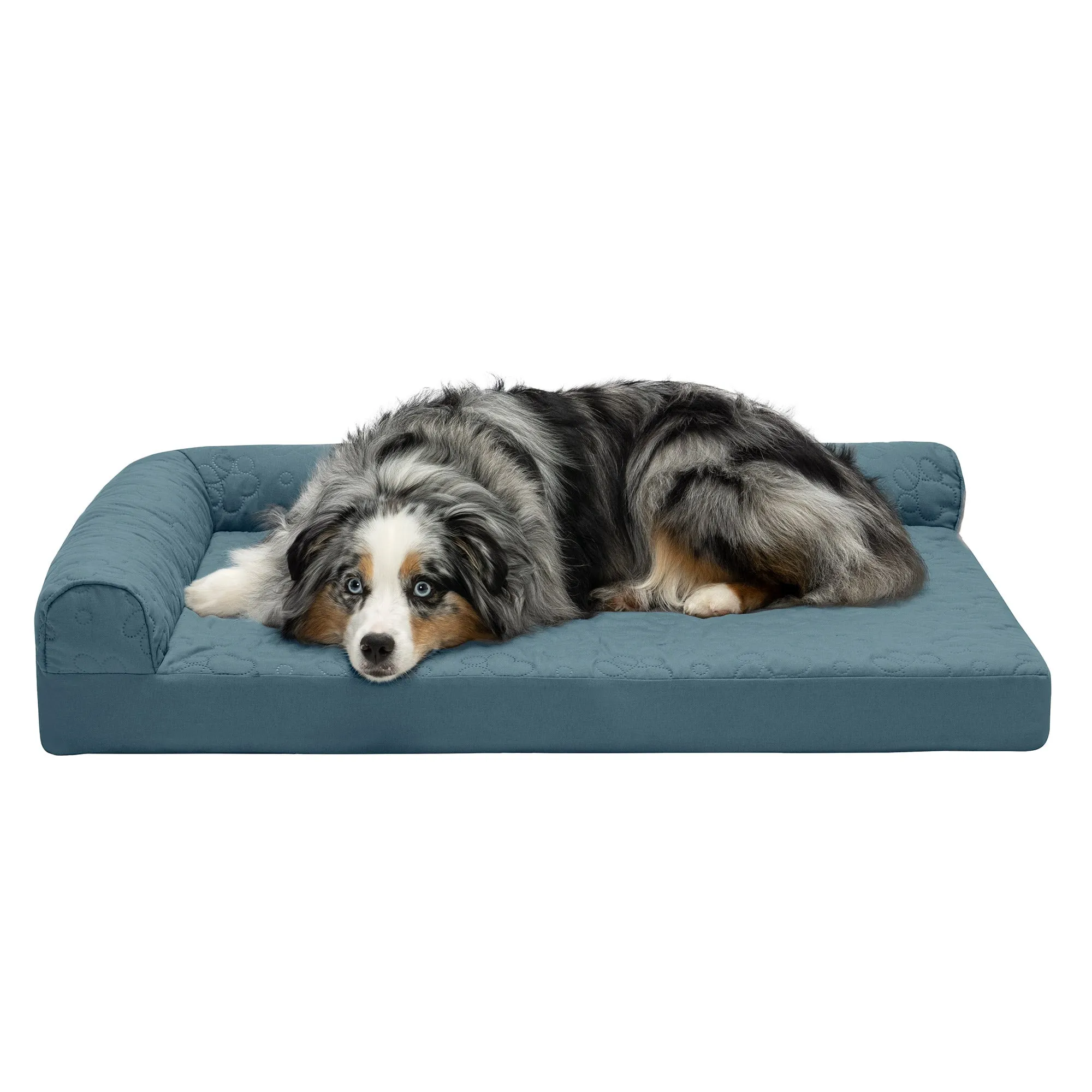 Deluxe Chaise Lounge Dog Bed - Pinsonic Paw Quilted Pet Bed