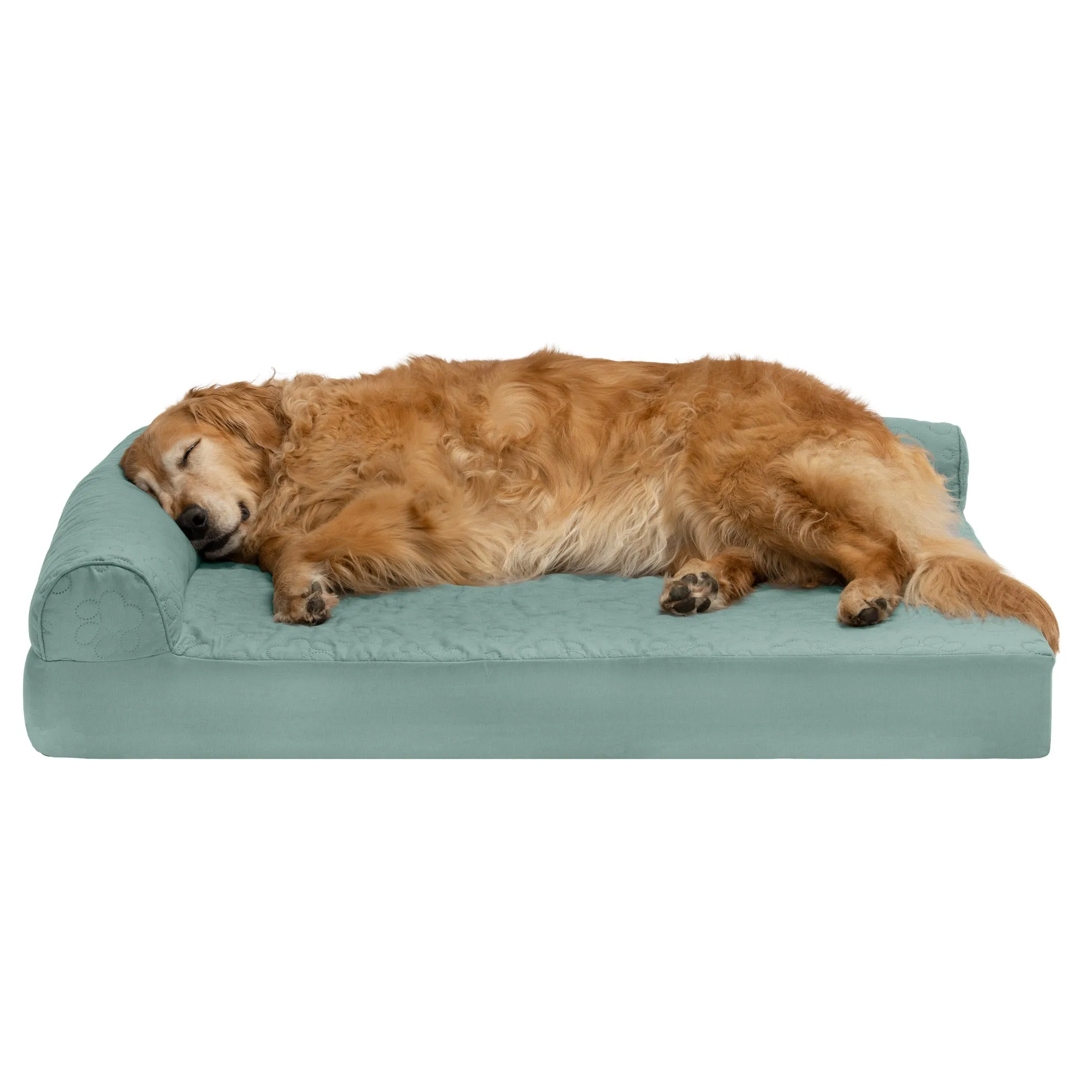 Deluxe Chaise Lounge Dog Bed - Pinsonic Paw Quilted Pet Bed