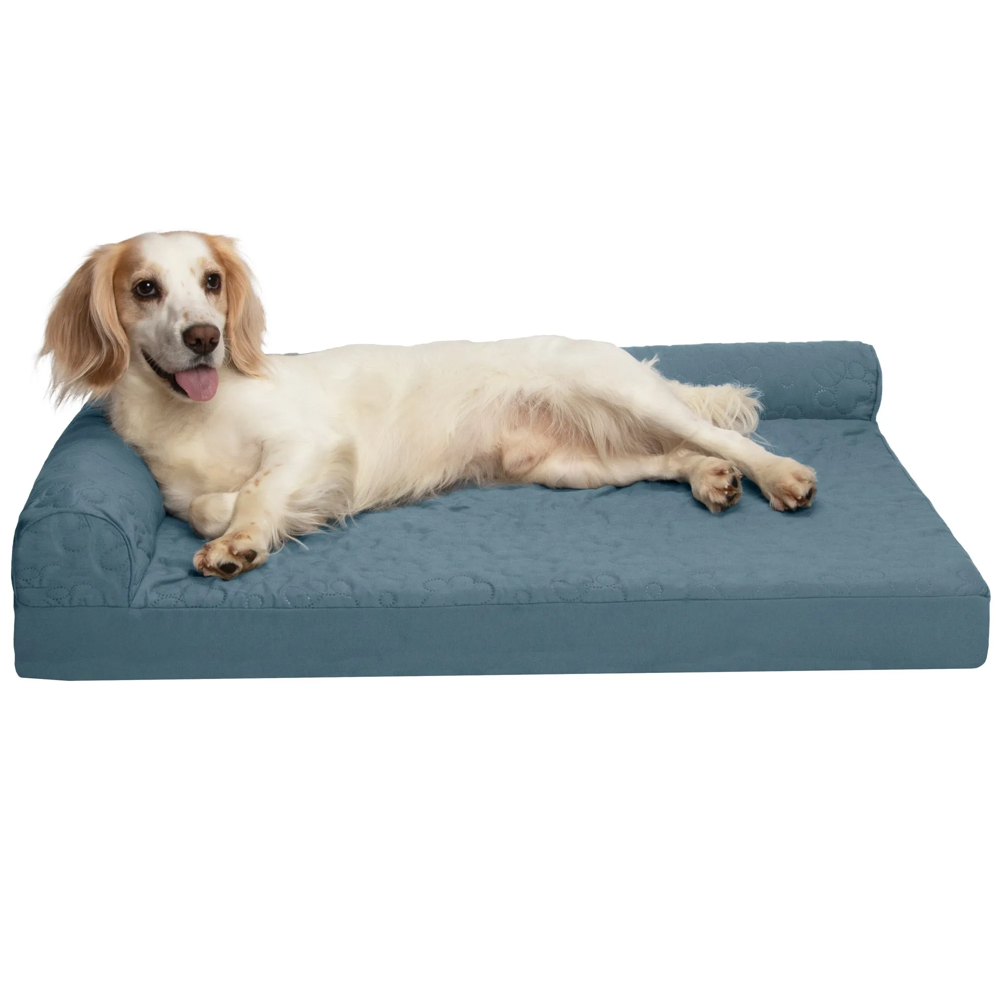 Deluxe Chaise Lounge Dog Bed - Pinsonic Paw Quilted Pet Bed