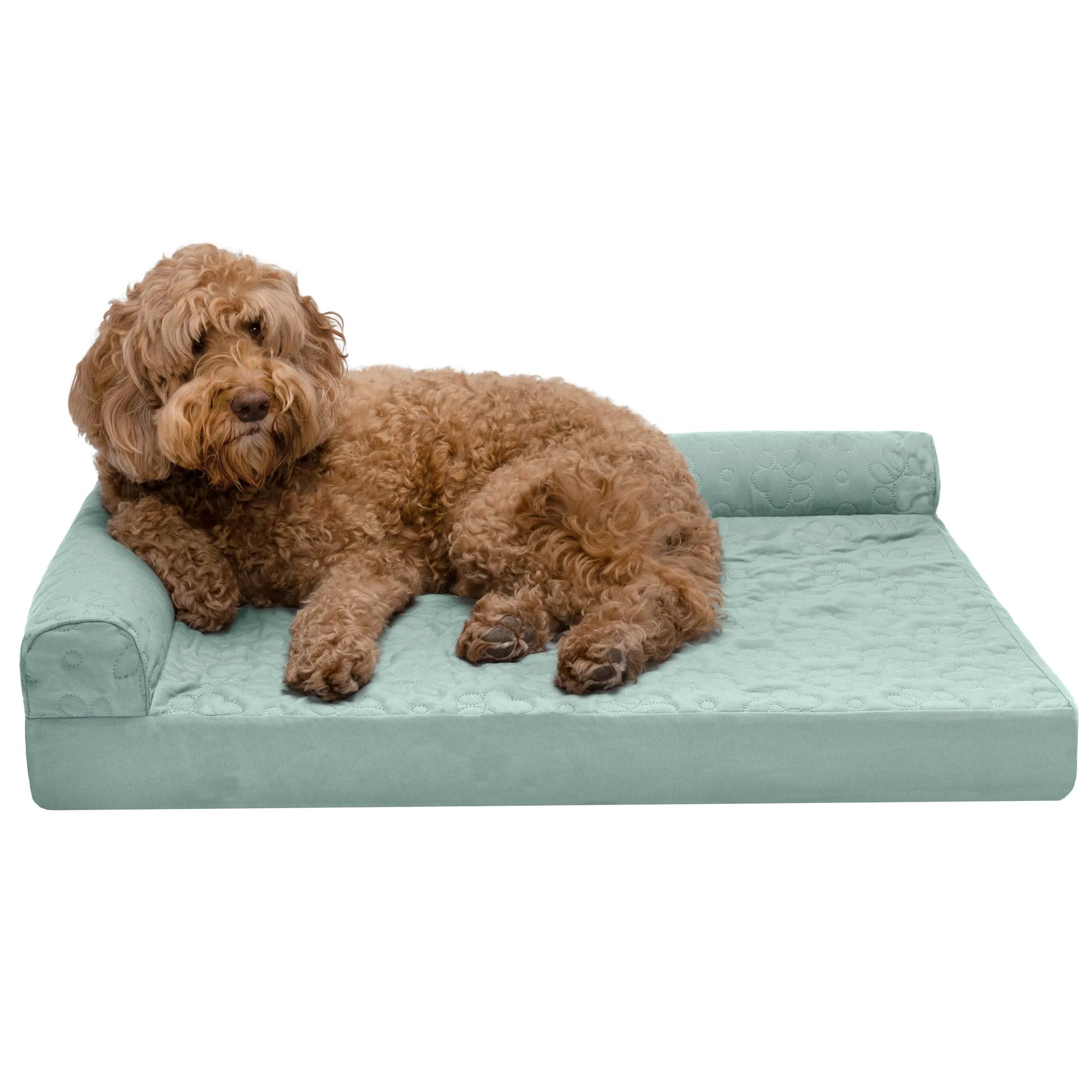 Deluxe Chaise Lounge Dog Bed - Pinsonic Paw Quilted Pet Bed