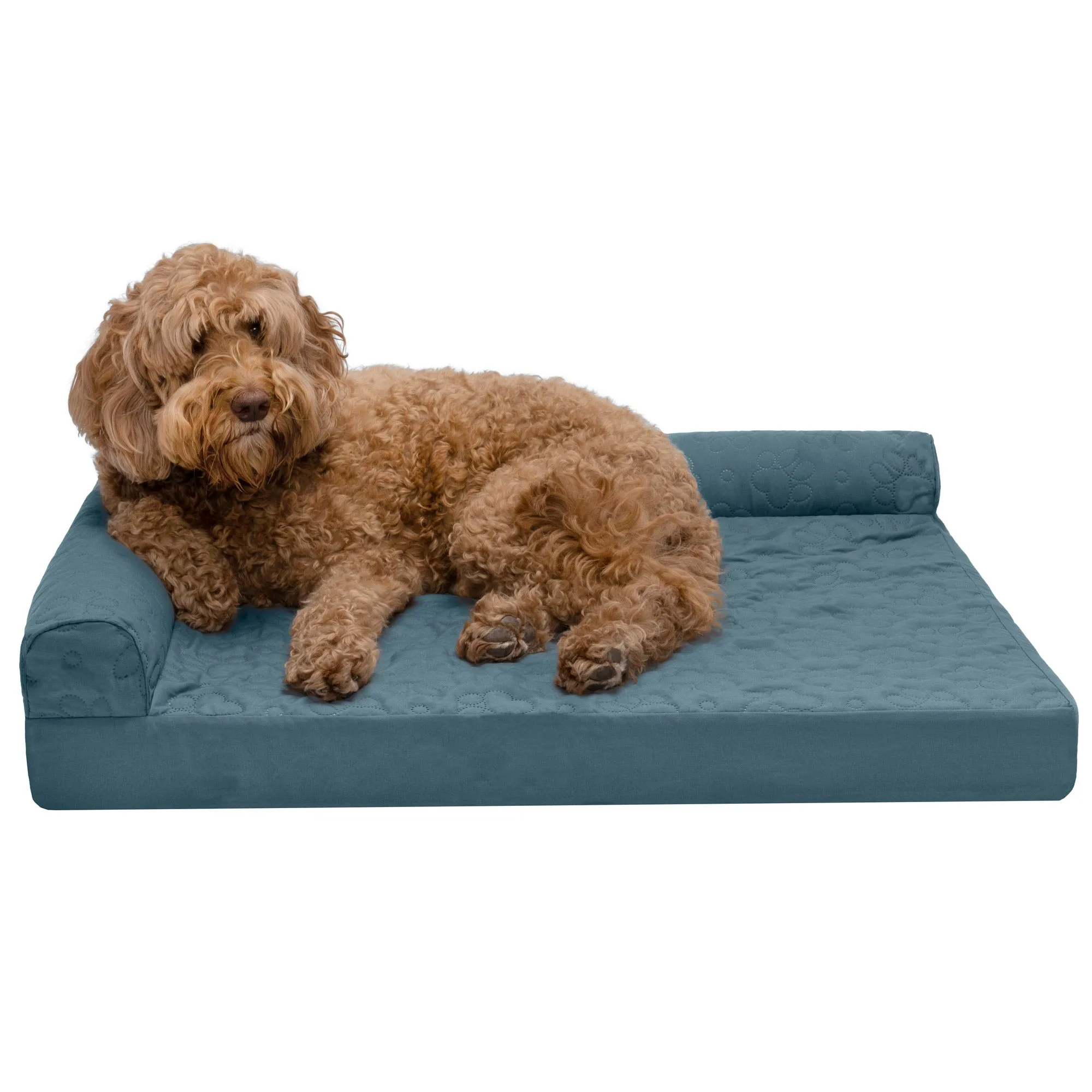 Deluxe Chaise Lounge Dog Bed - Pinsonic Paw Quilted Pet Bed