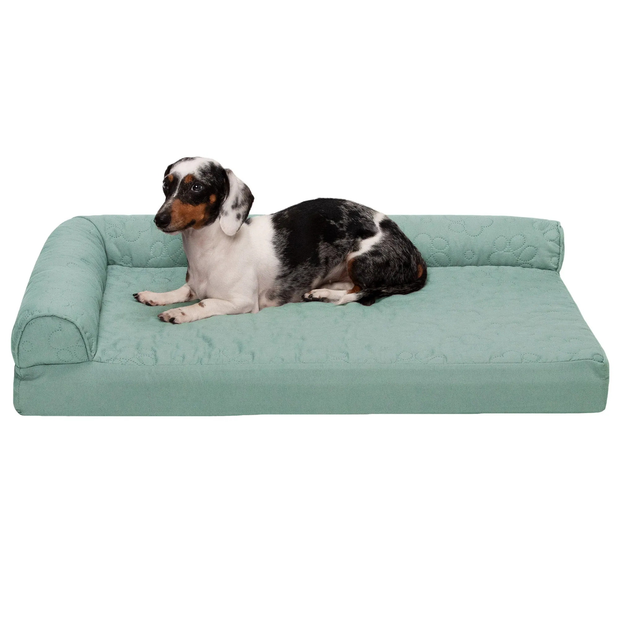 Deluxe Chaise Lounge Dog Bed - Pinsonic Paw Quilted Pet Bed