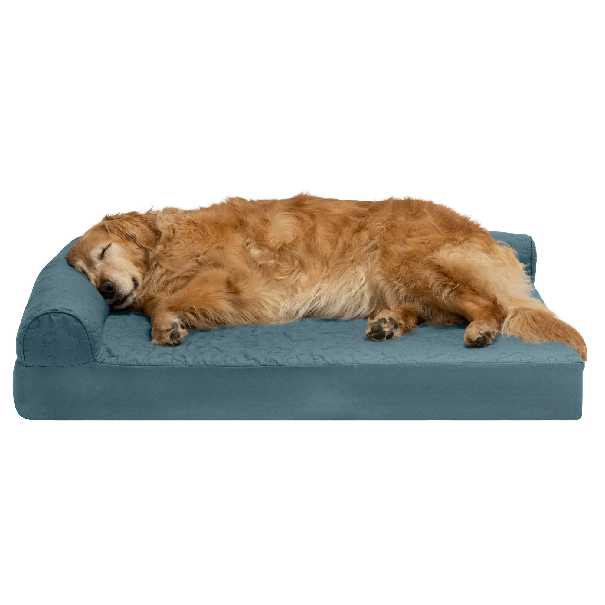 Deluxe Chaise Lounge Dog Bed - Pinsonic Paw Quilted Pet Bed