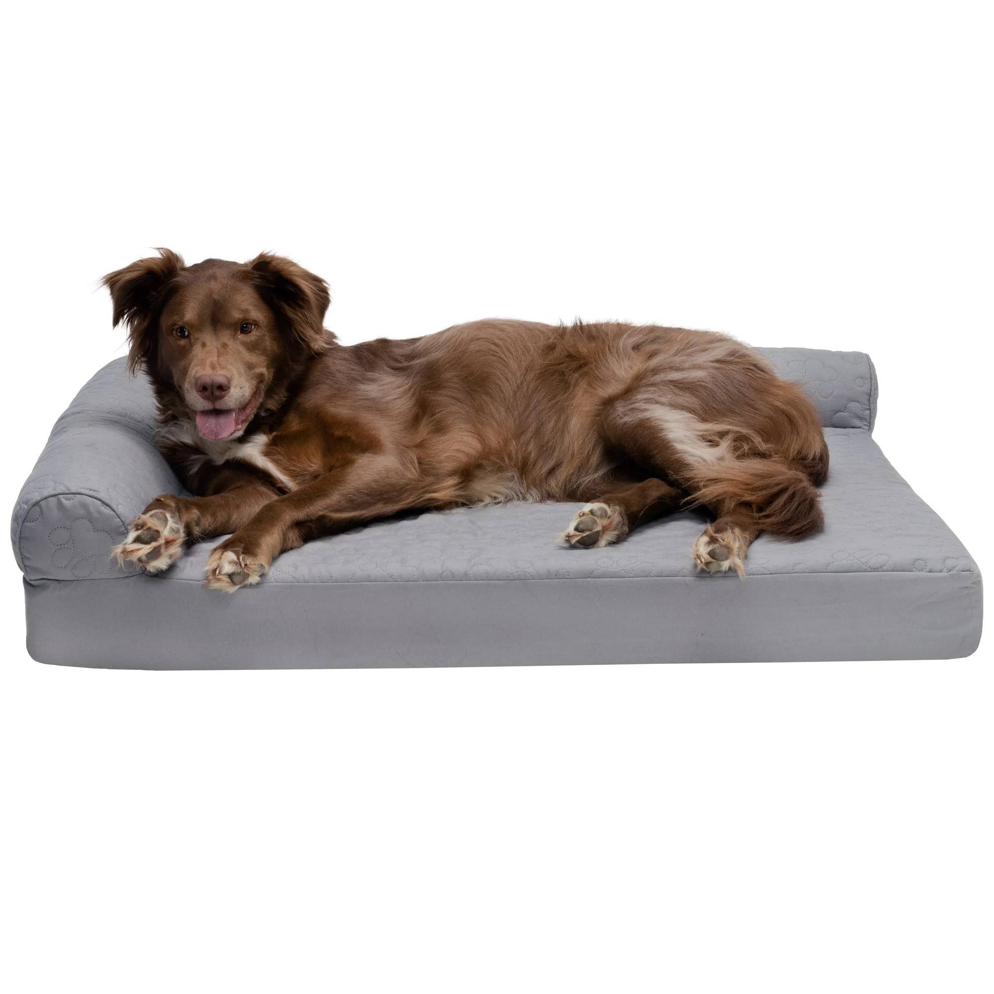 Deluxe Chaise Lounge Dog Bed - Pinsonic Paw Quilted Pet Bed