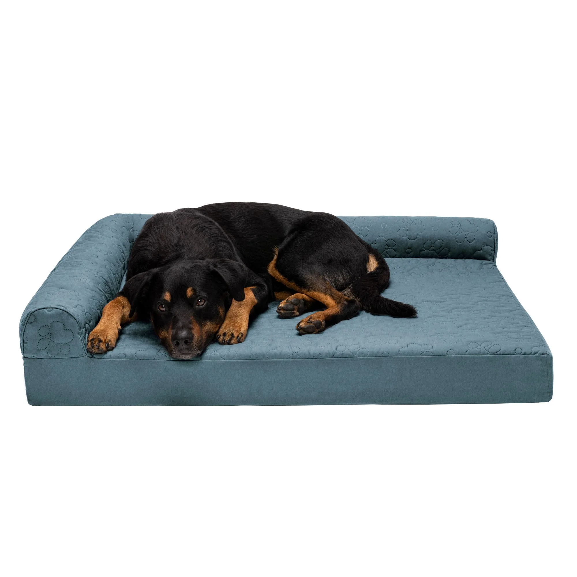 Deluxe Chaise Lounge Dog Bed - Pinsonic Paw Quilted Pet Bed