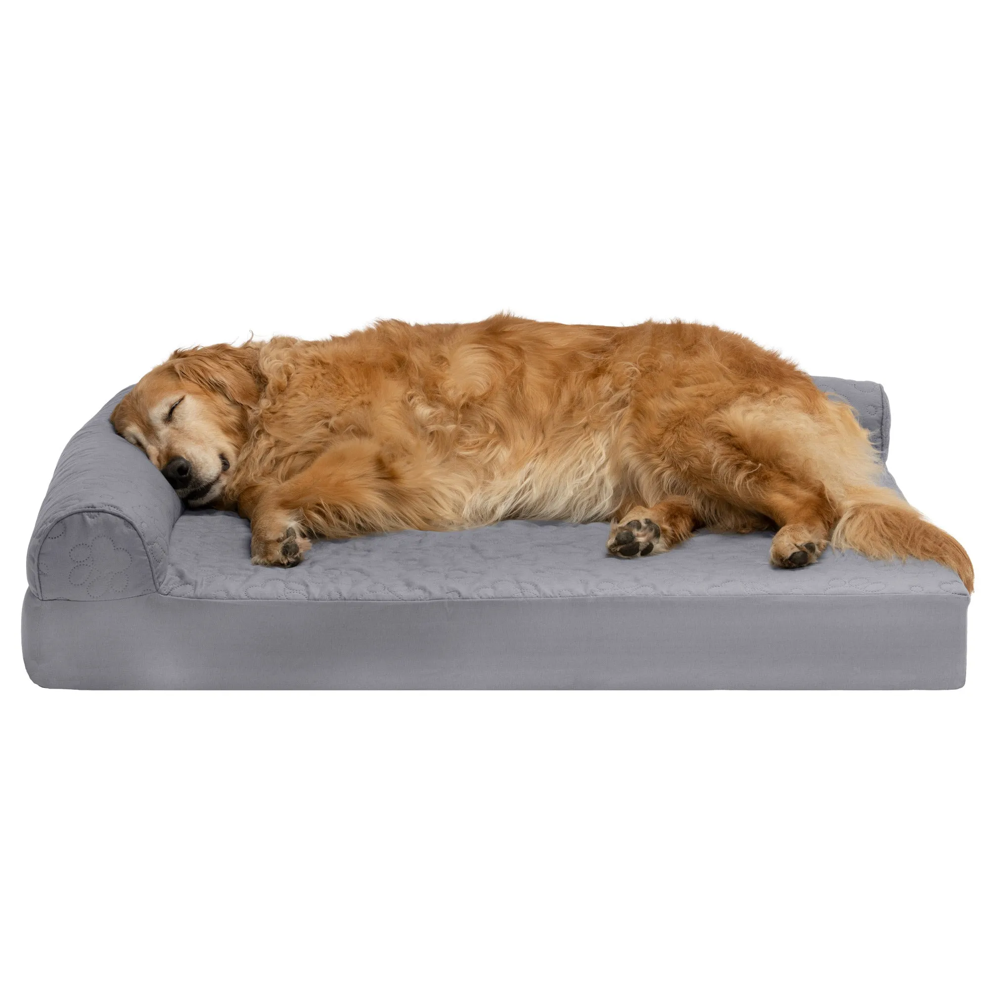 Deluxe Chaise Lounge Dog Bed - Pinsonic Paw Quilted Pet Bed