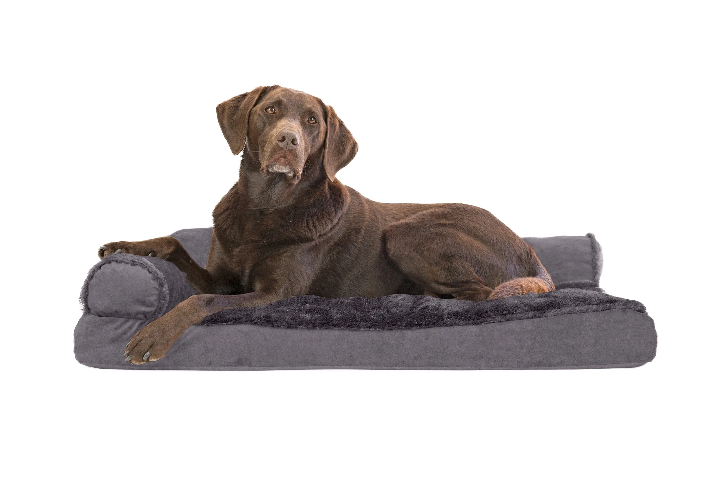 Deluxe Chaise Lounge Dog Bed - Plush & Velvet