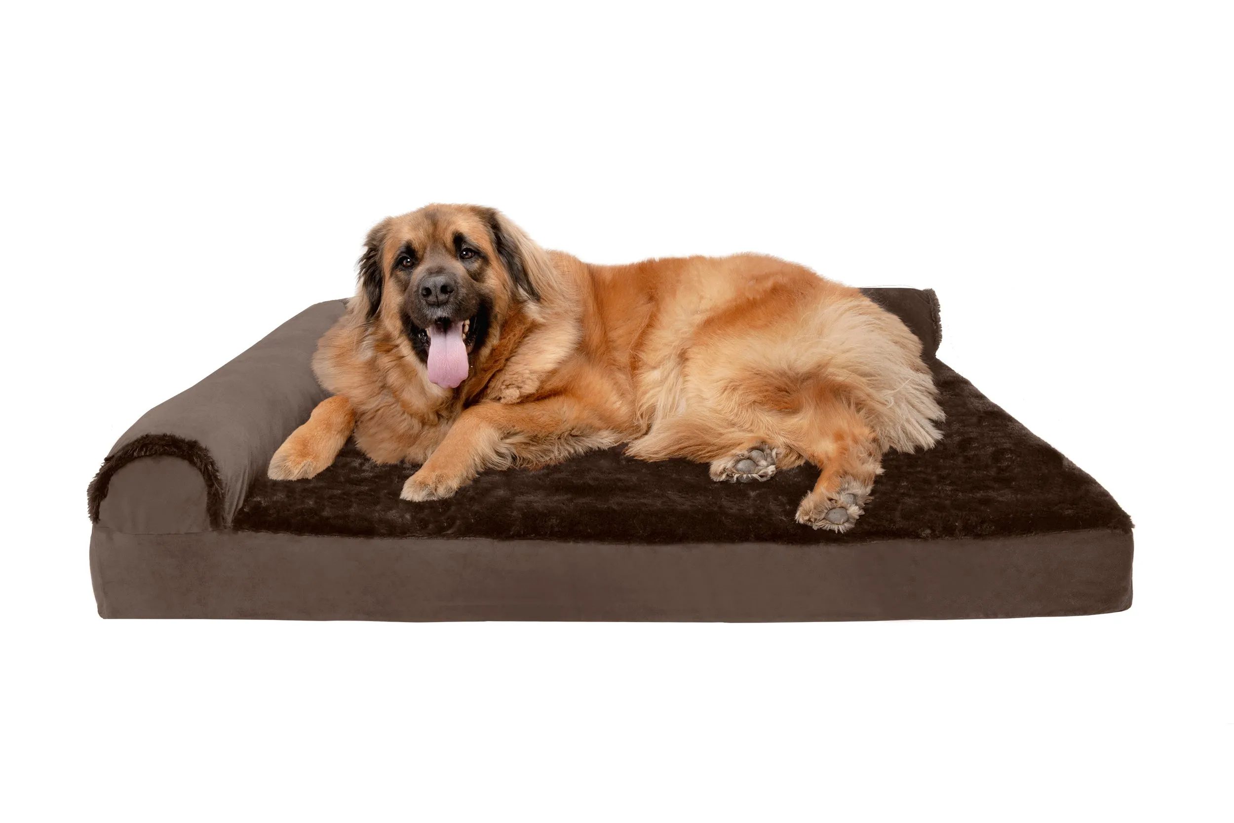 Deluxe Chaise Lounge Dog Bed - Plush & Velvet